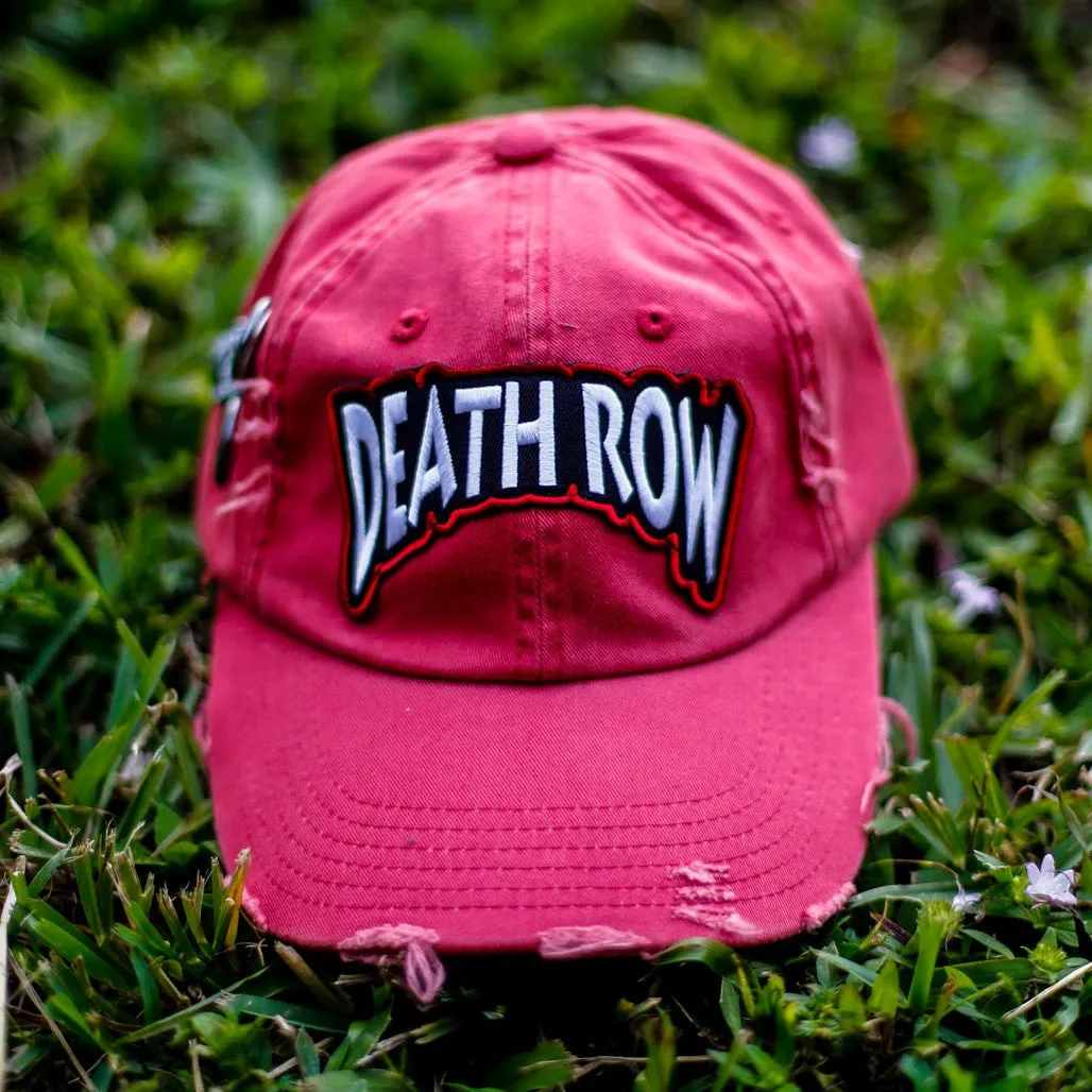 Death Row Distressed Vintage Hip Hop Hat Red