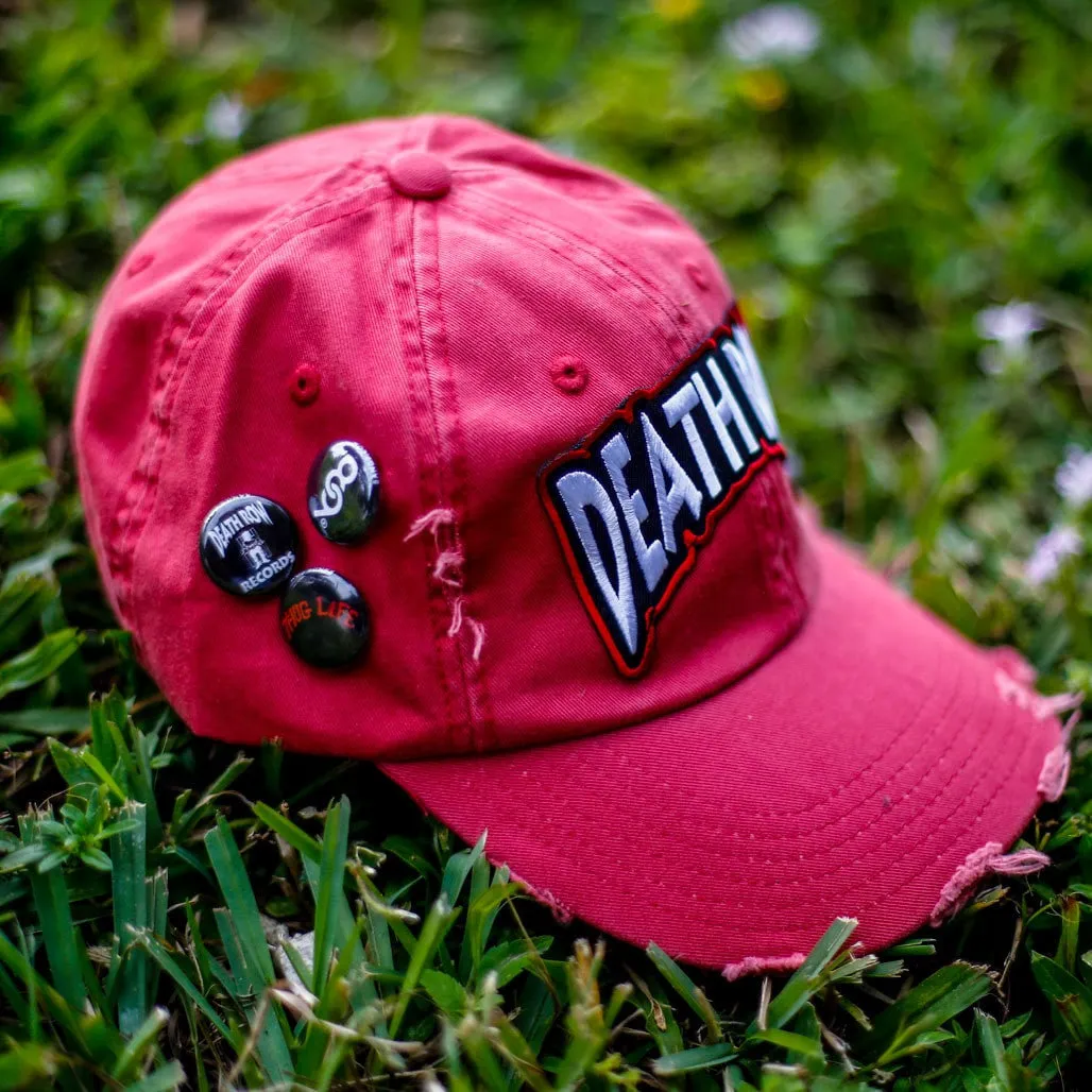 Death Row Distressed Vintage Hip Hop Hat Red