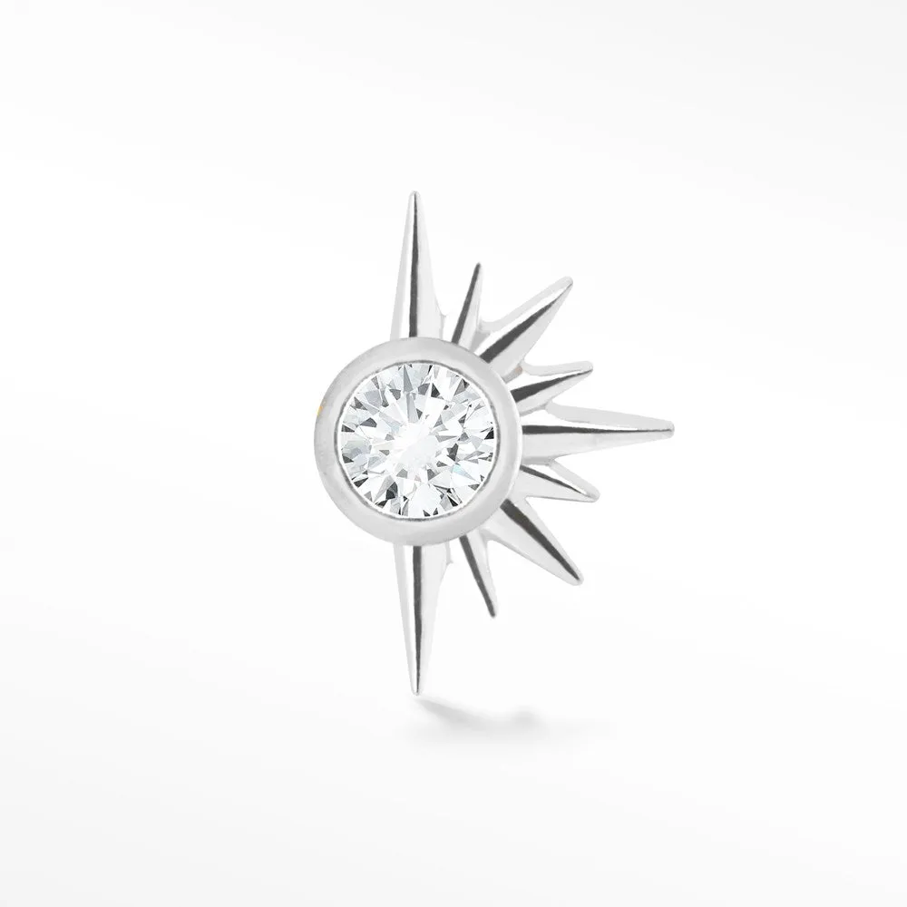 Demi Urchin 18k White Gold Diamond Push Back Stud Earrings