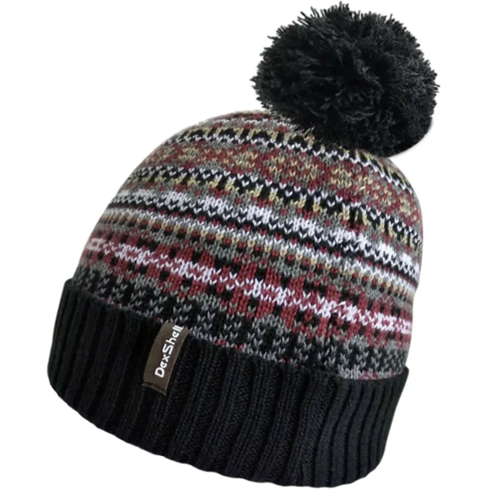 DexShell Unisex Fair Isle Waterproof Bohemian Fleece Lined Bobble Hat LXL