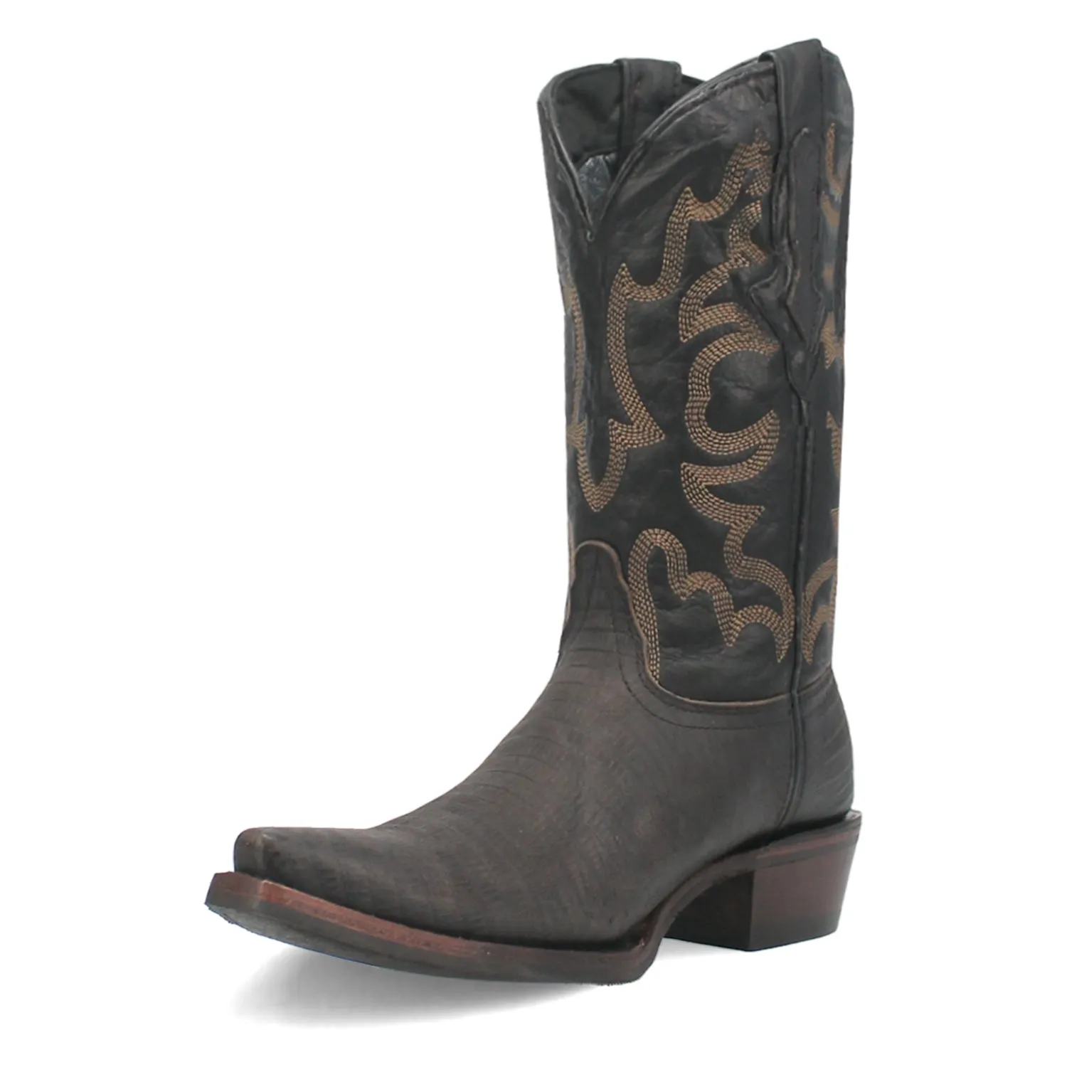 Dingo Mens The Duke Black Leather Cowboy Boots