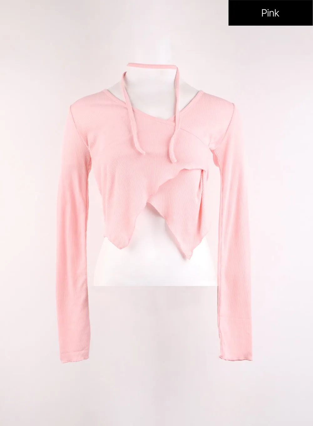 Drawstring Wrap Crop Long Sleeve OJ429