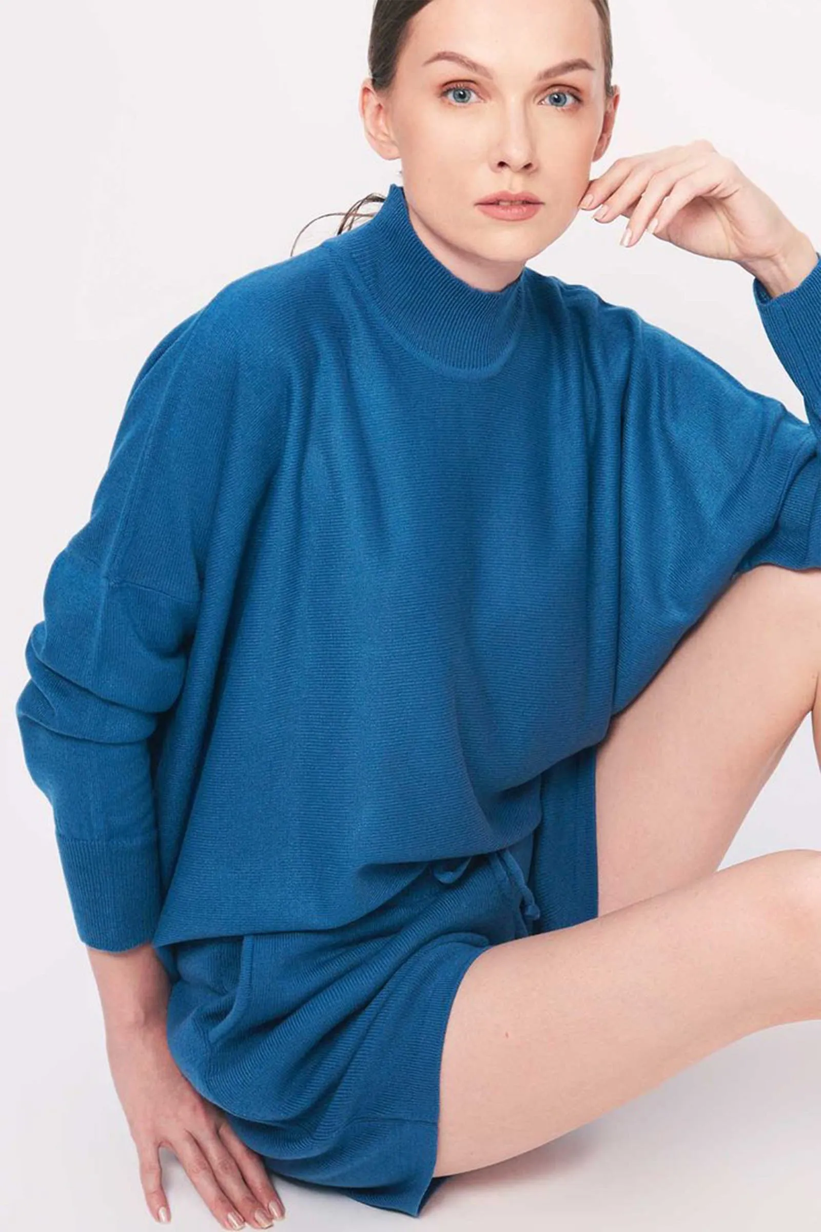 Dusty Blue Cropped Sweater