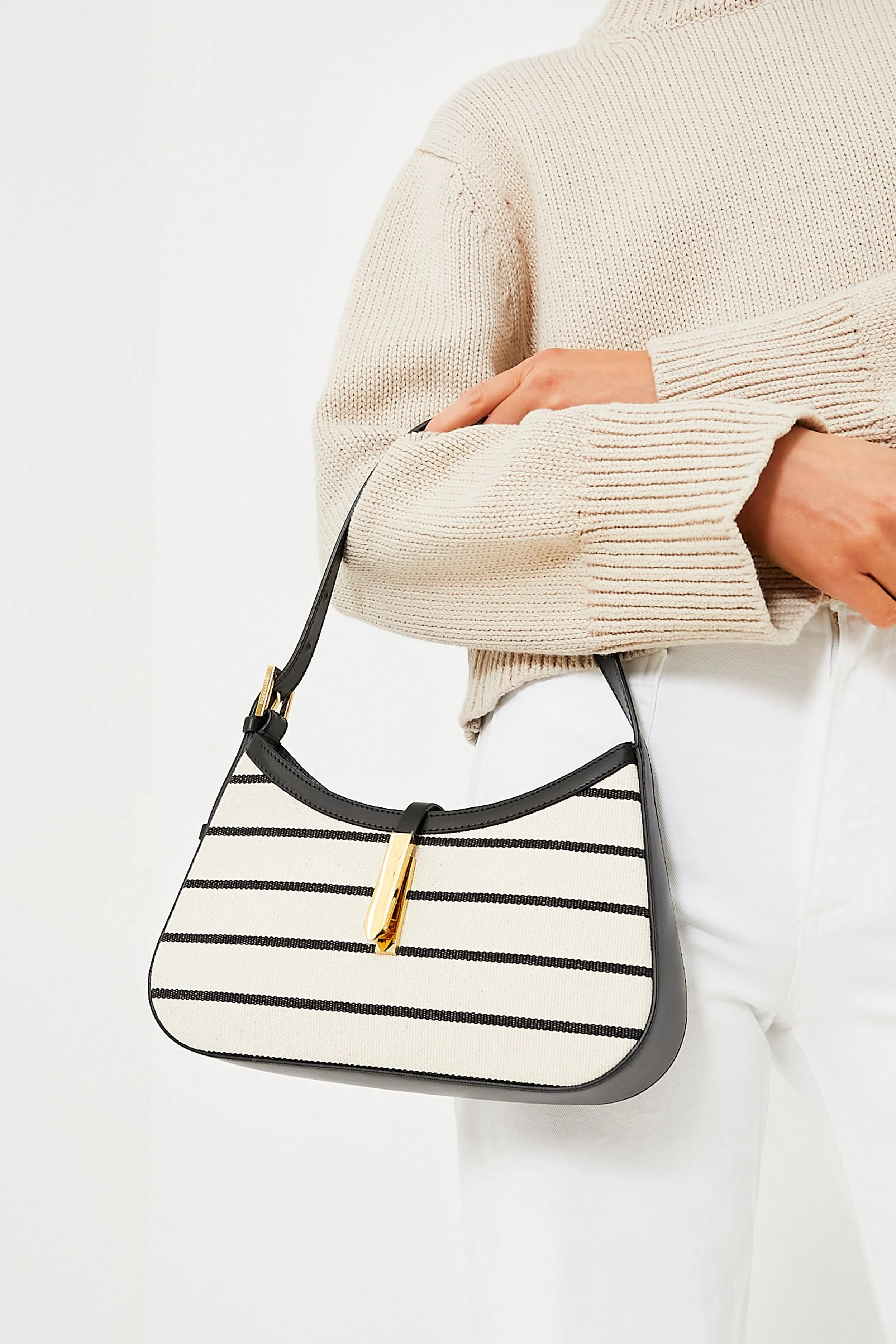 Ecru Breton Stripe Canvas Tokyo Bag