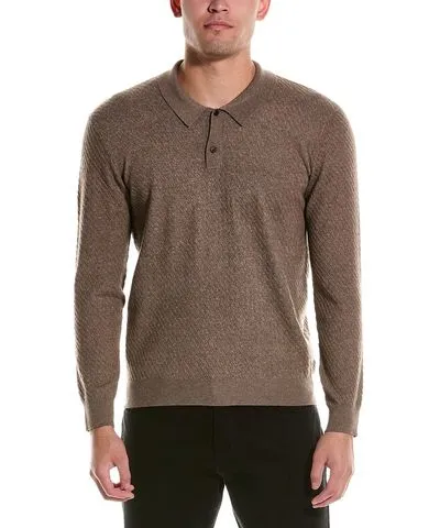 Elie Tahari Textured Wool-Blend Polo Shirt