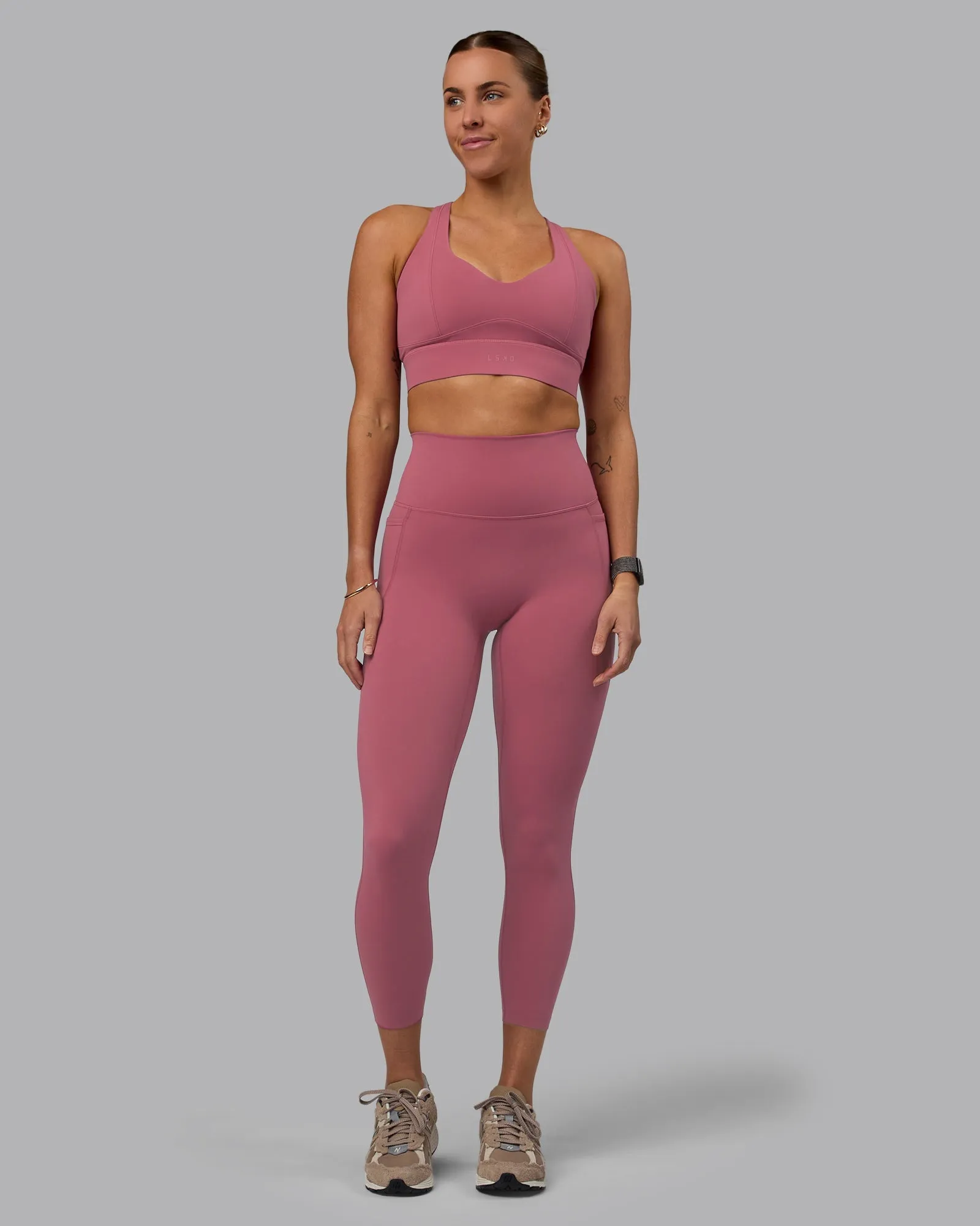 Elixir 7/8 Length Leggings With Pockets - Mauve Haze