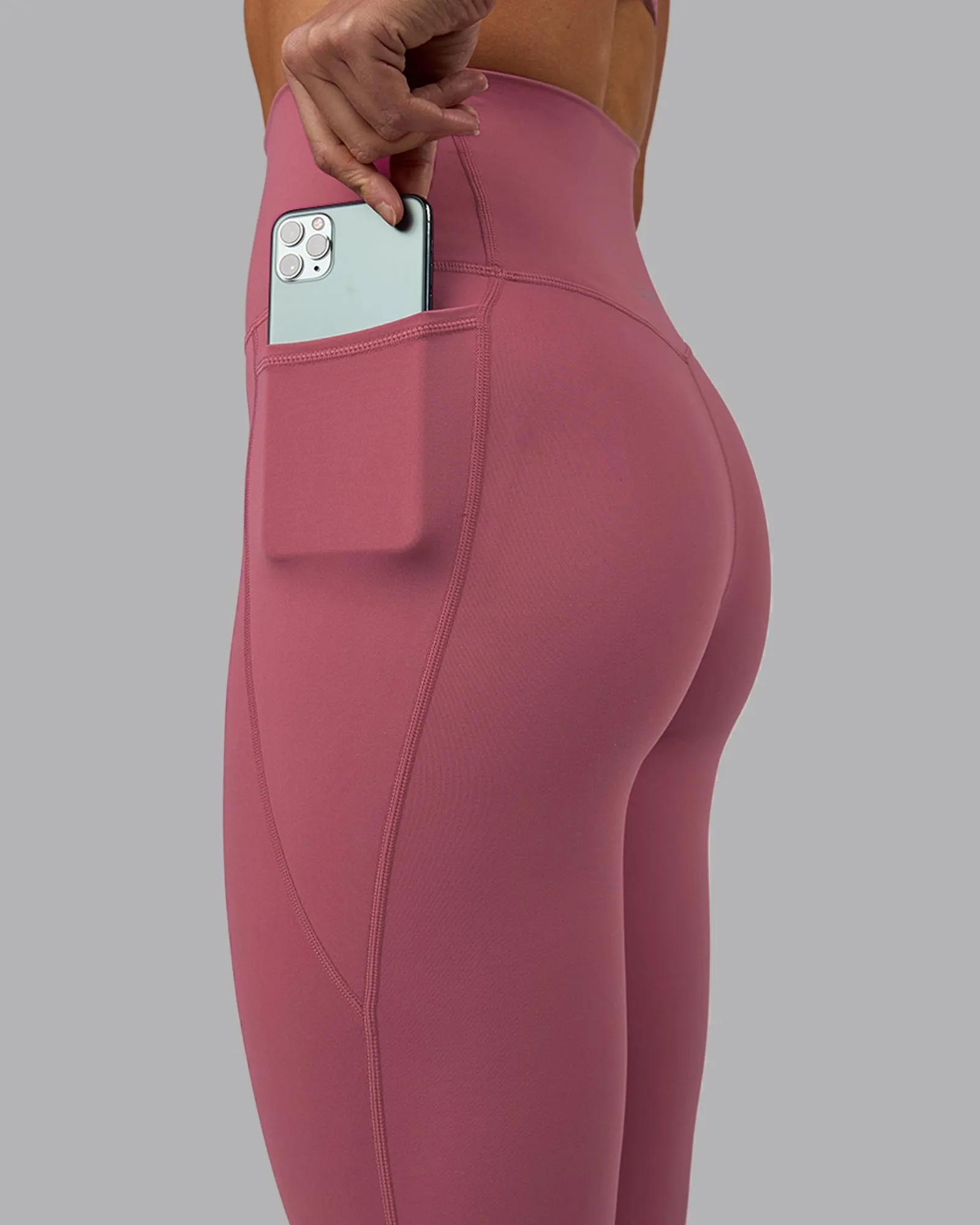 Elixir 7/8 Length Leggings With Pockets - Mauve Haze