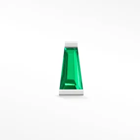 Emerald Flat Back Earring Tapered Baguette 14k White