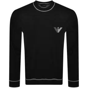 Emporio Armani Tipped Wool Jumper Black