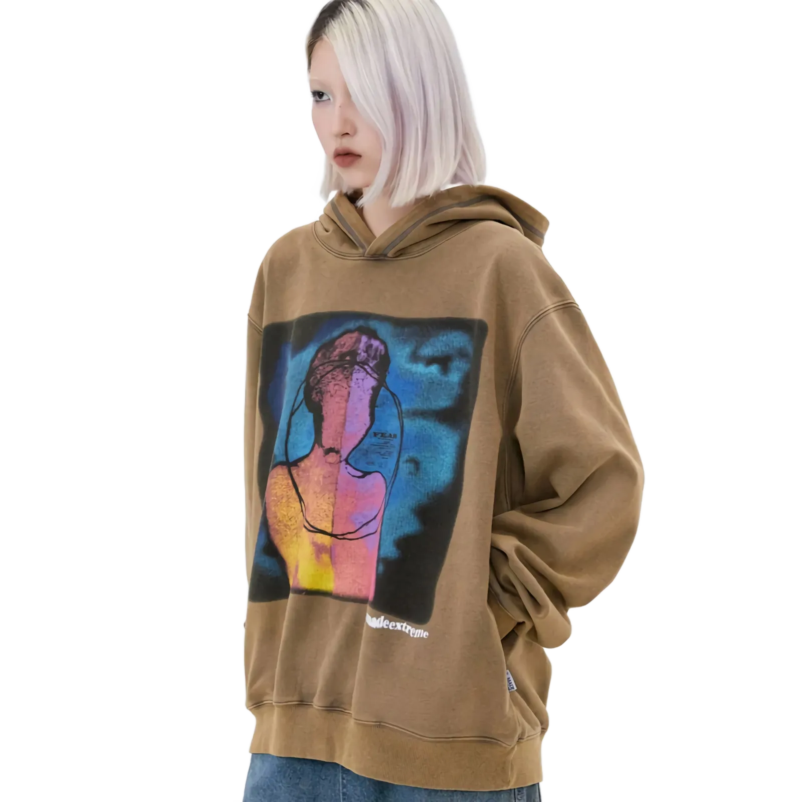 Extreme Aesthetic 'Fear' Oversized Cotton Hoodie