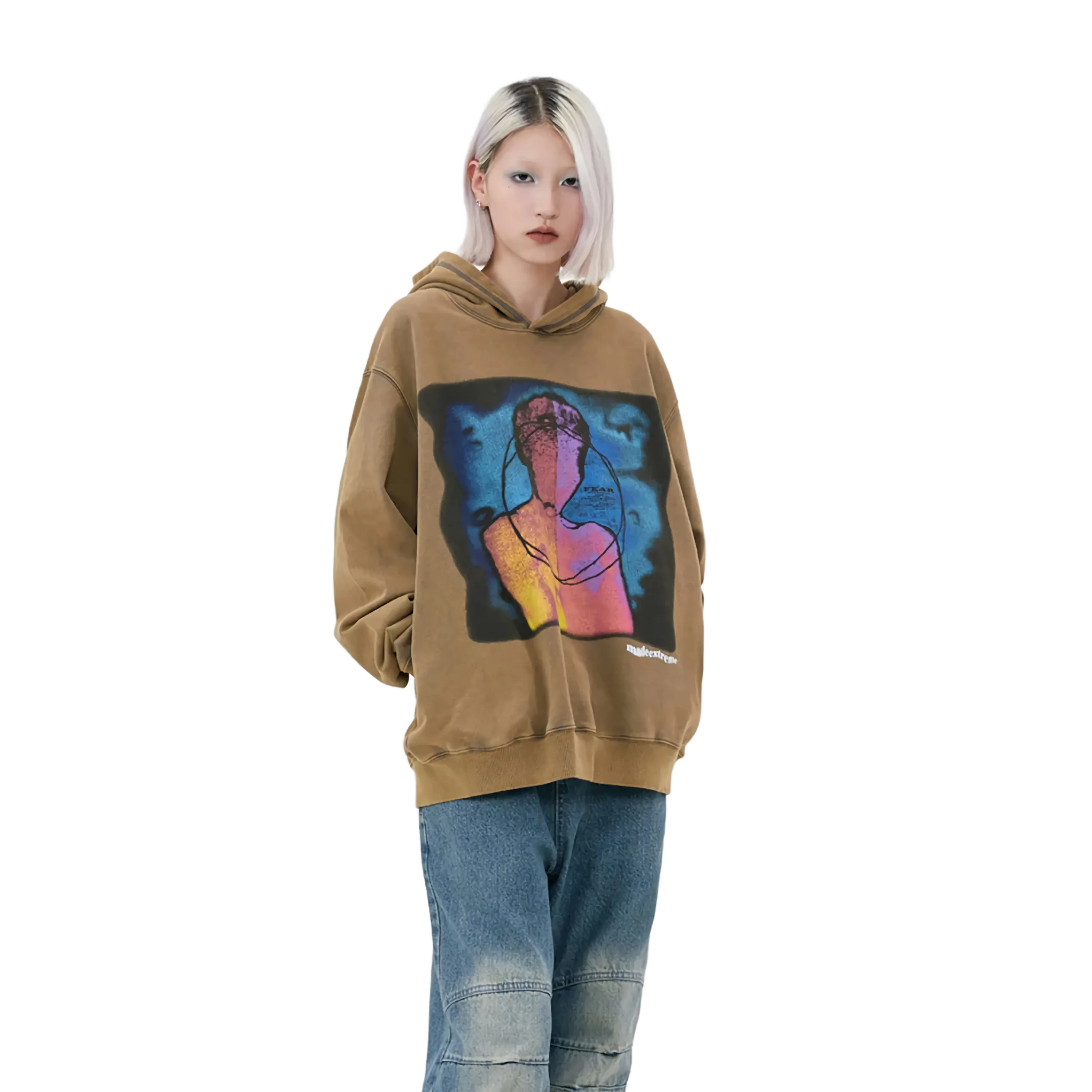 Extreme Aesthetic 'Fear' Oversized Cotton Hoodie