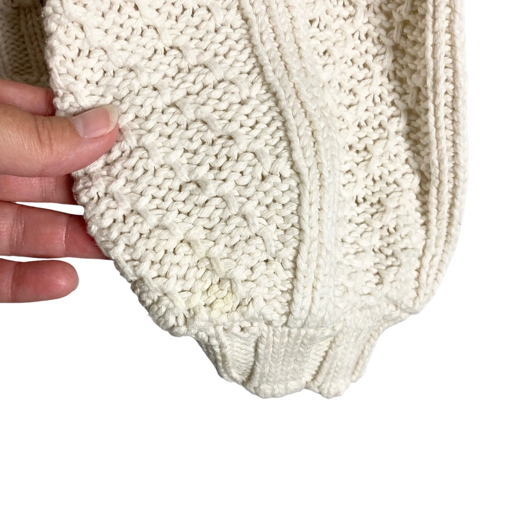 Faherty Ivory Chunky Open Knit Sweater- Size L (see notes)