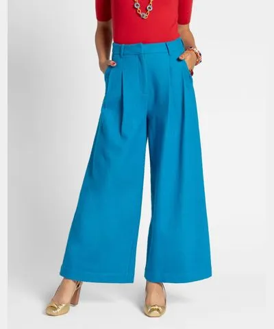 Frances Valentine Bossy Pant Wool Turquoise