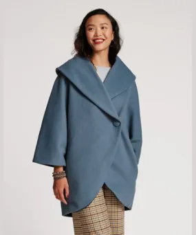 Frances Valentine Cocoon Shawl Collar Wool Coat