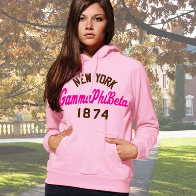 Gamma Phi Beta State and Date Printed Hoody - Gildan 18500 - CAD