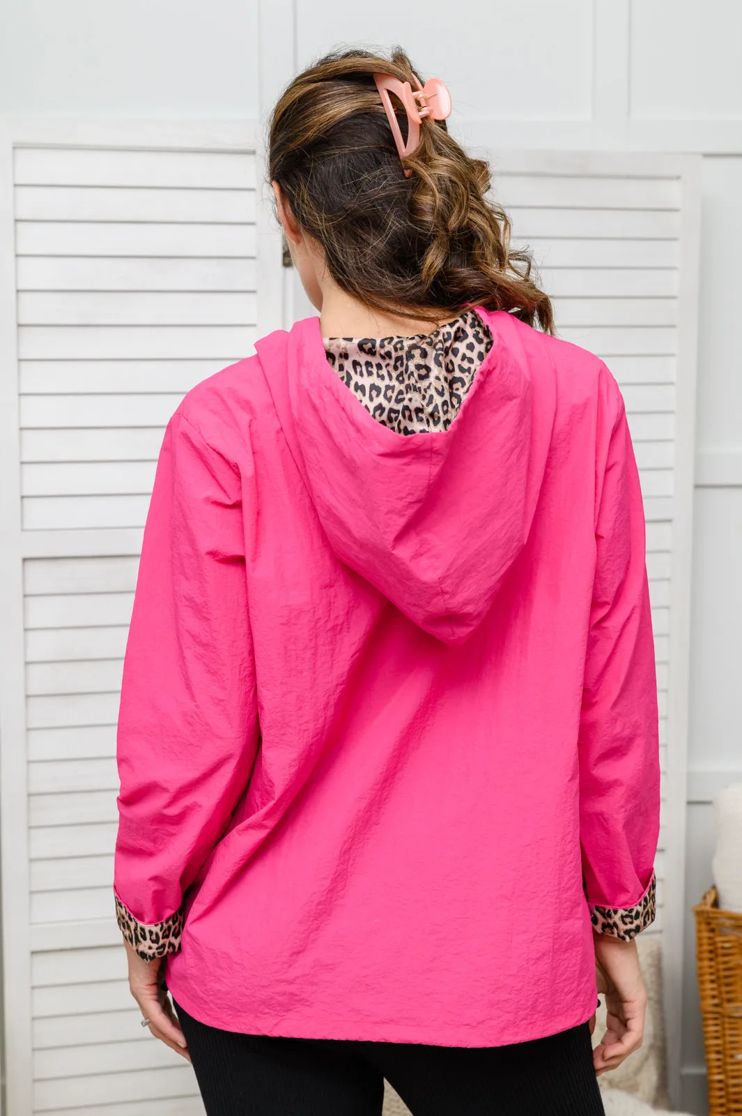 Get Going Leopard Windbreaker in Pink - OW *FINAL SALE*