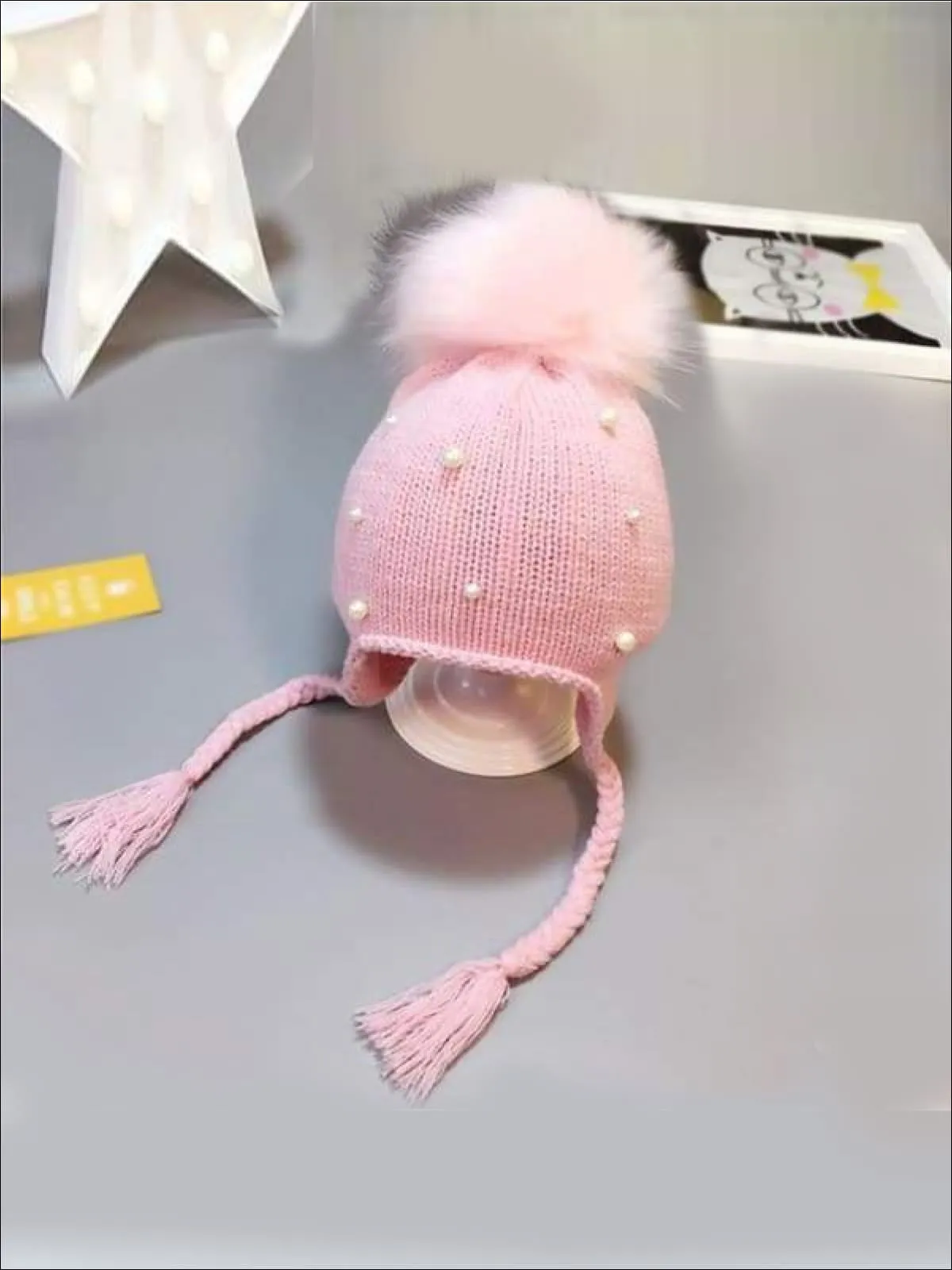 Girls Pom Pom Knitted Hat