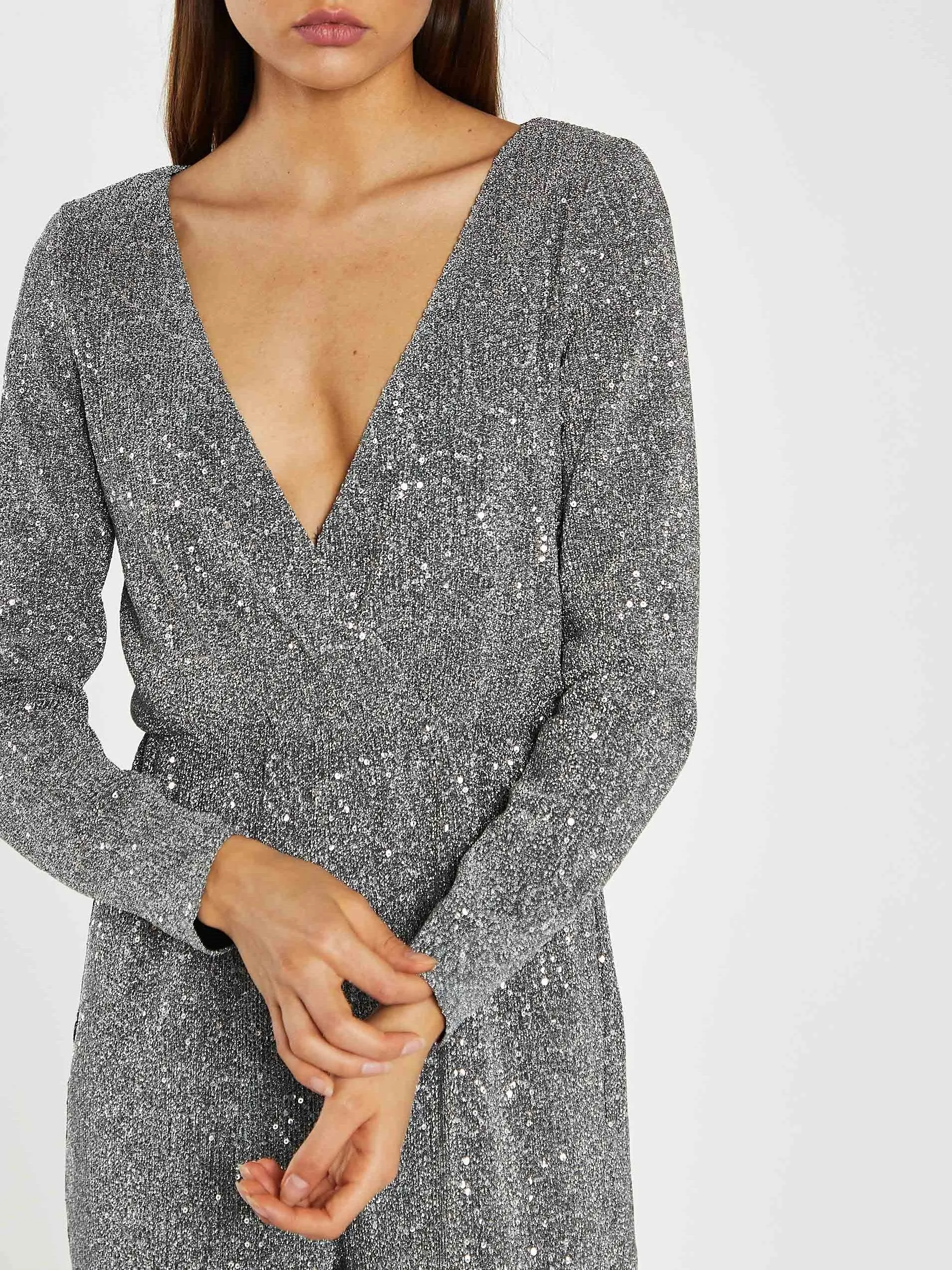 GLAMOROUS Sequin V-Neck Jumpsuit