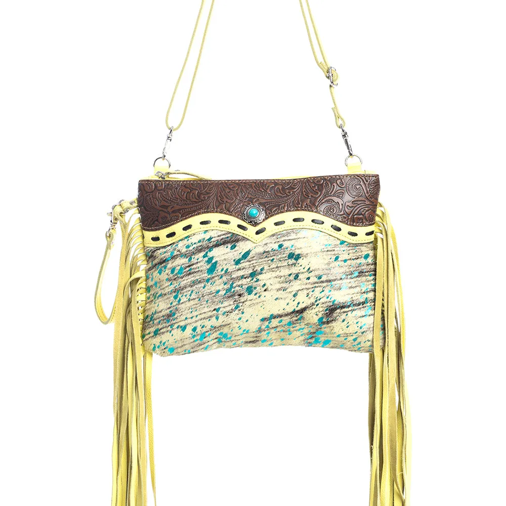 Gold Leather & Hairon Bag