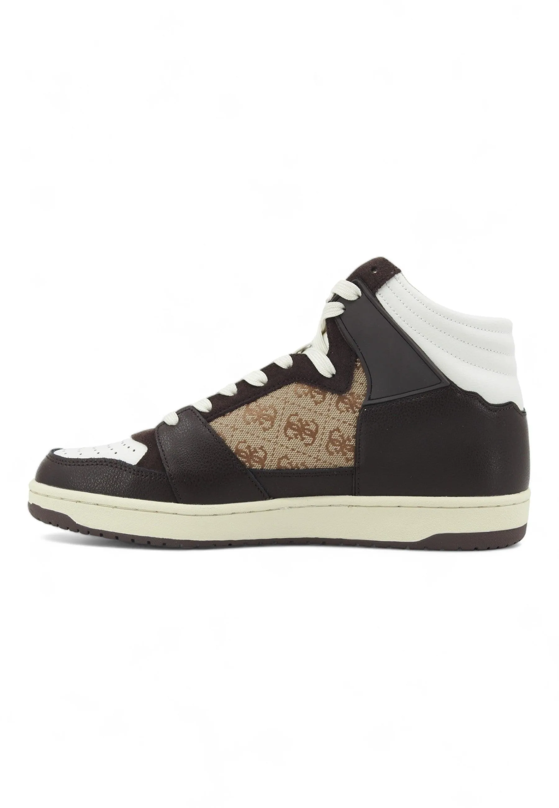 GUESS Sneaker Basket Hi Uomo Beige Brown FMJSAMFAP12