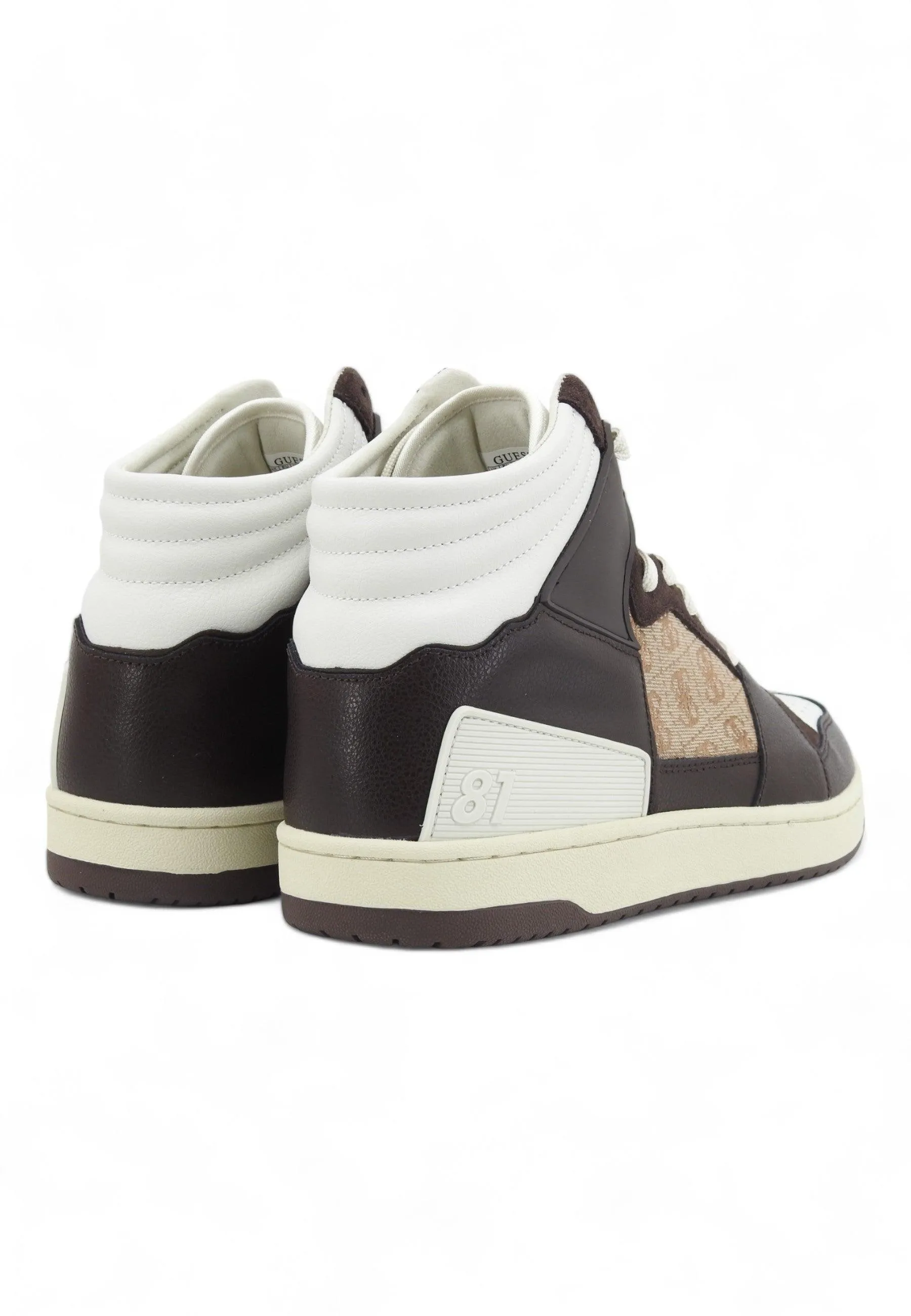 GUESS Sneaker Basket Hi Uomo Beige Brown FMJSAMFAP12