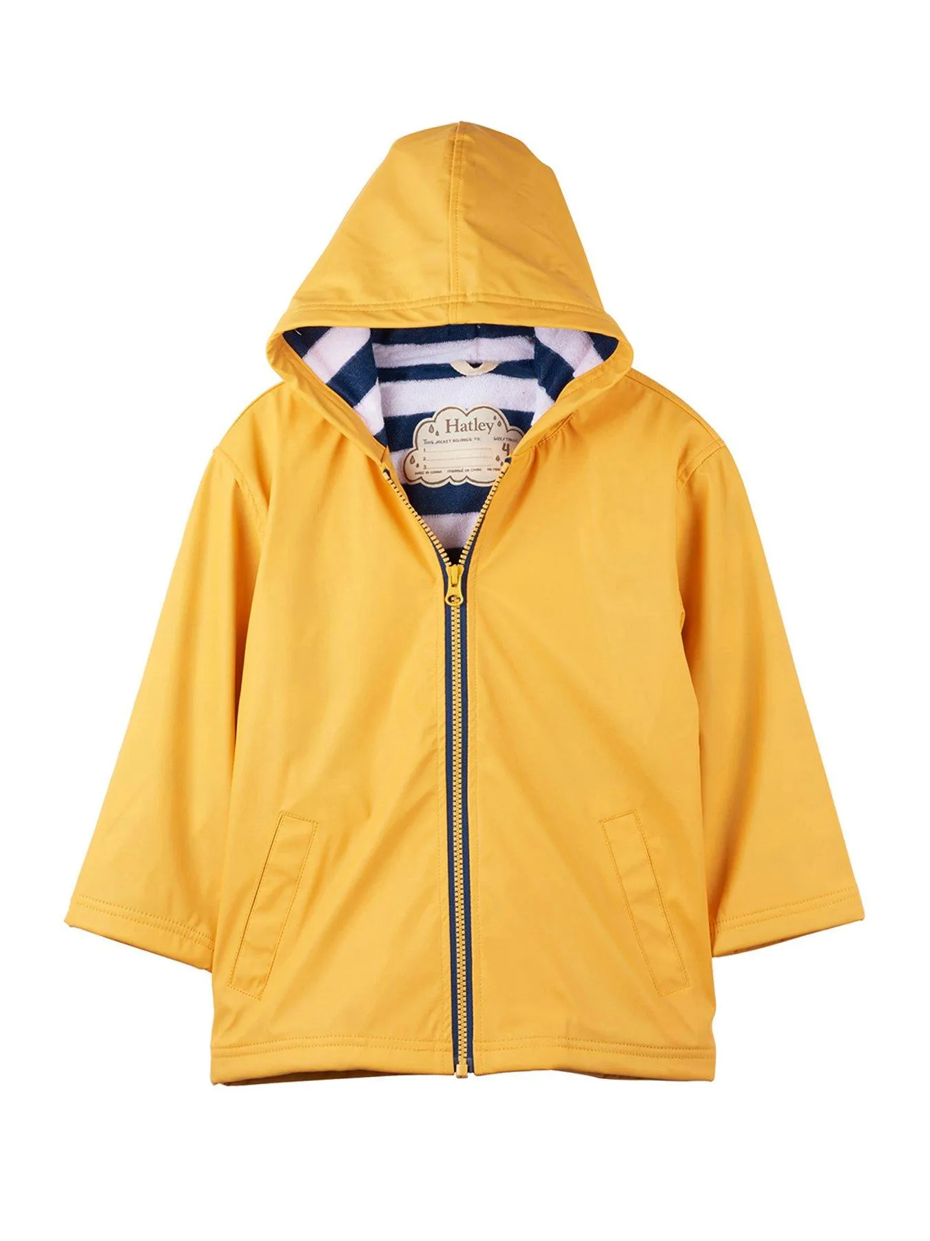 Hatley Boys Zip Up Splash Jacket - Yellow