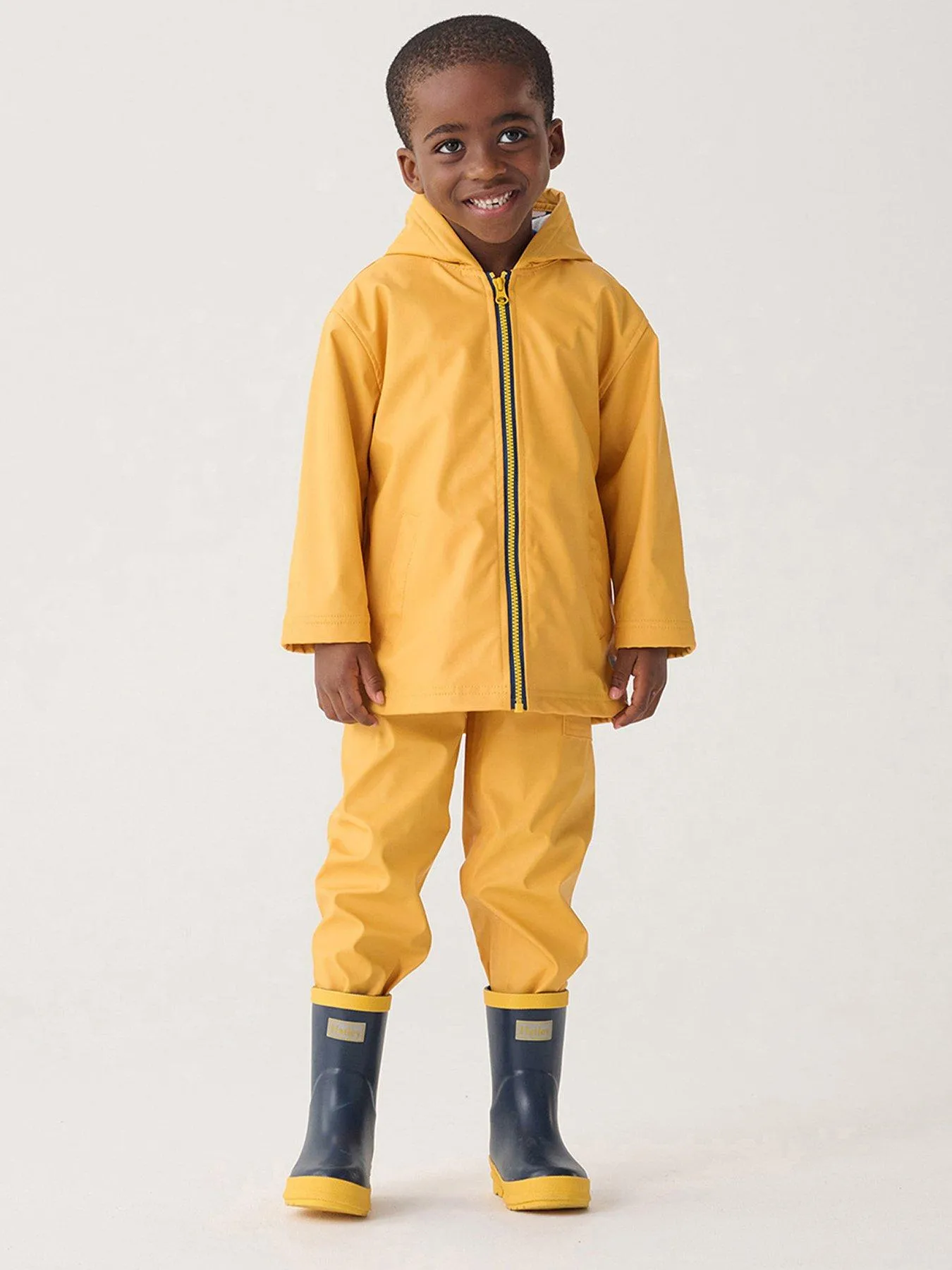 Hatley Boys Zip Up Splash Jacket - Yellow