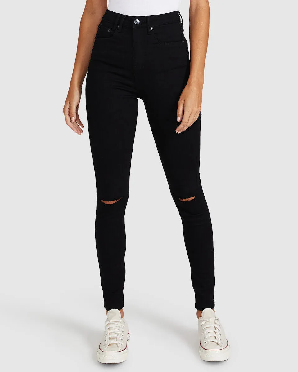 Insight Sami Super High Rise Slash Jeans Black