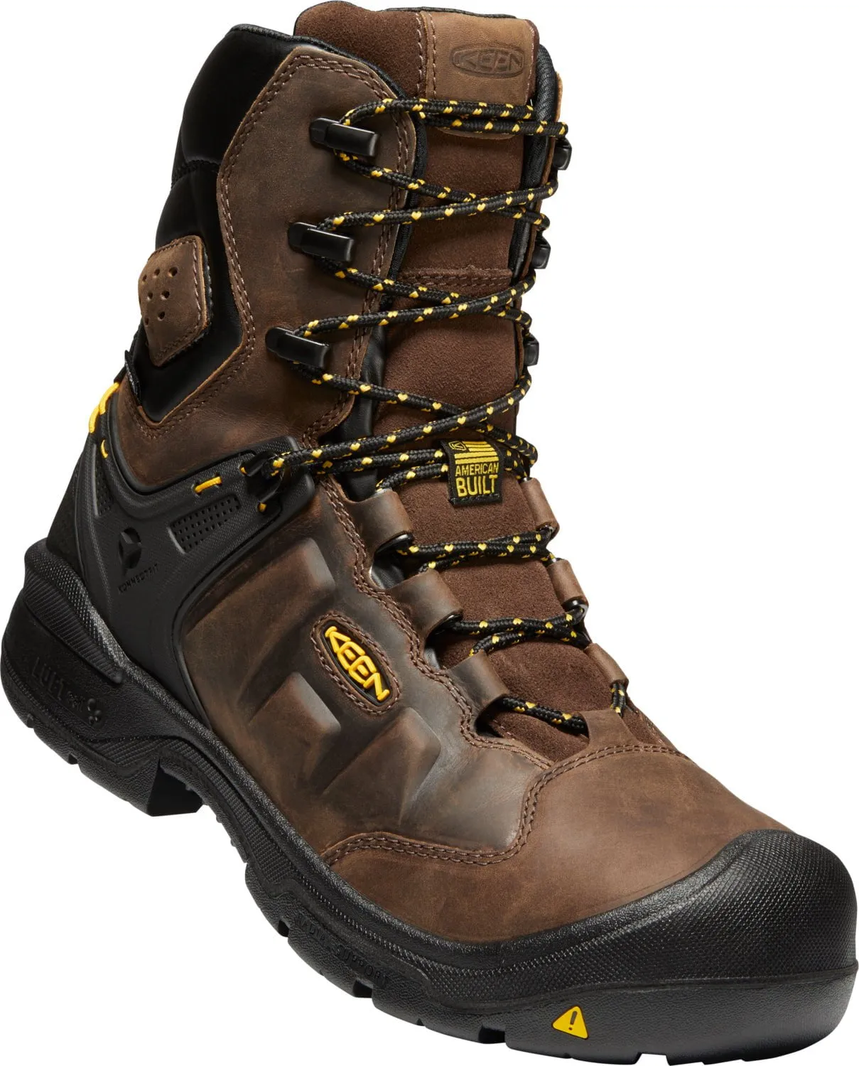 Keen Utility Mens Dover 8in WP Dark Earth/Black Leather Work Boots