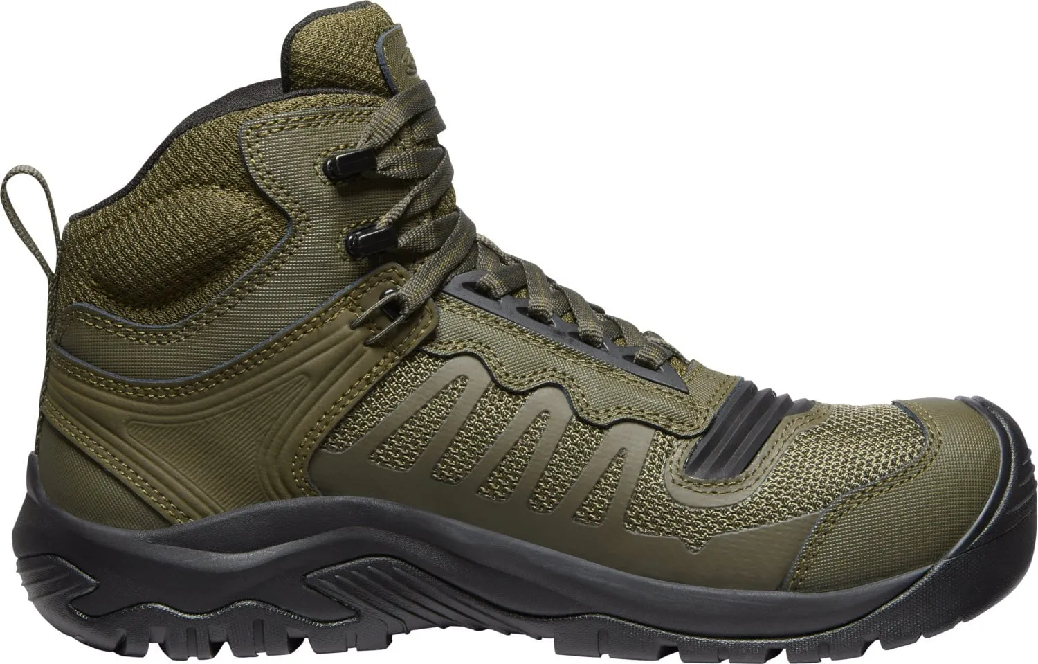 Keen Utility Mens Reno Mid KBF WP Dark Olive/Black Leather Work Boots