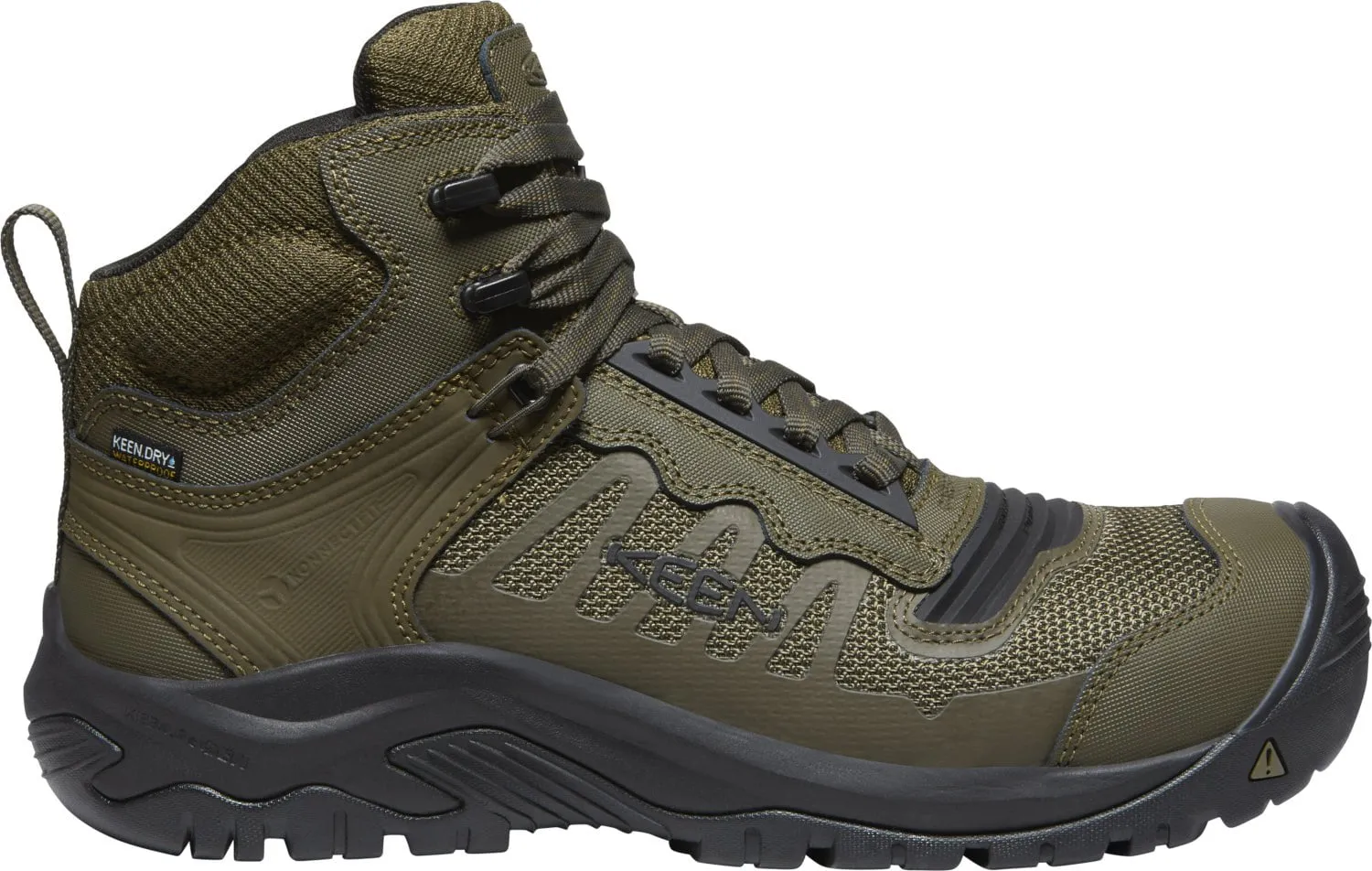 Keen Utility Mens Reno Mid KBF WP Dark Olive/Black Leather Work Boots