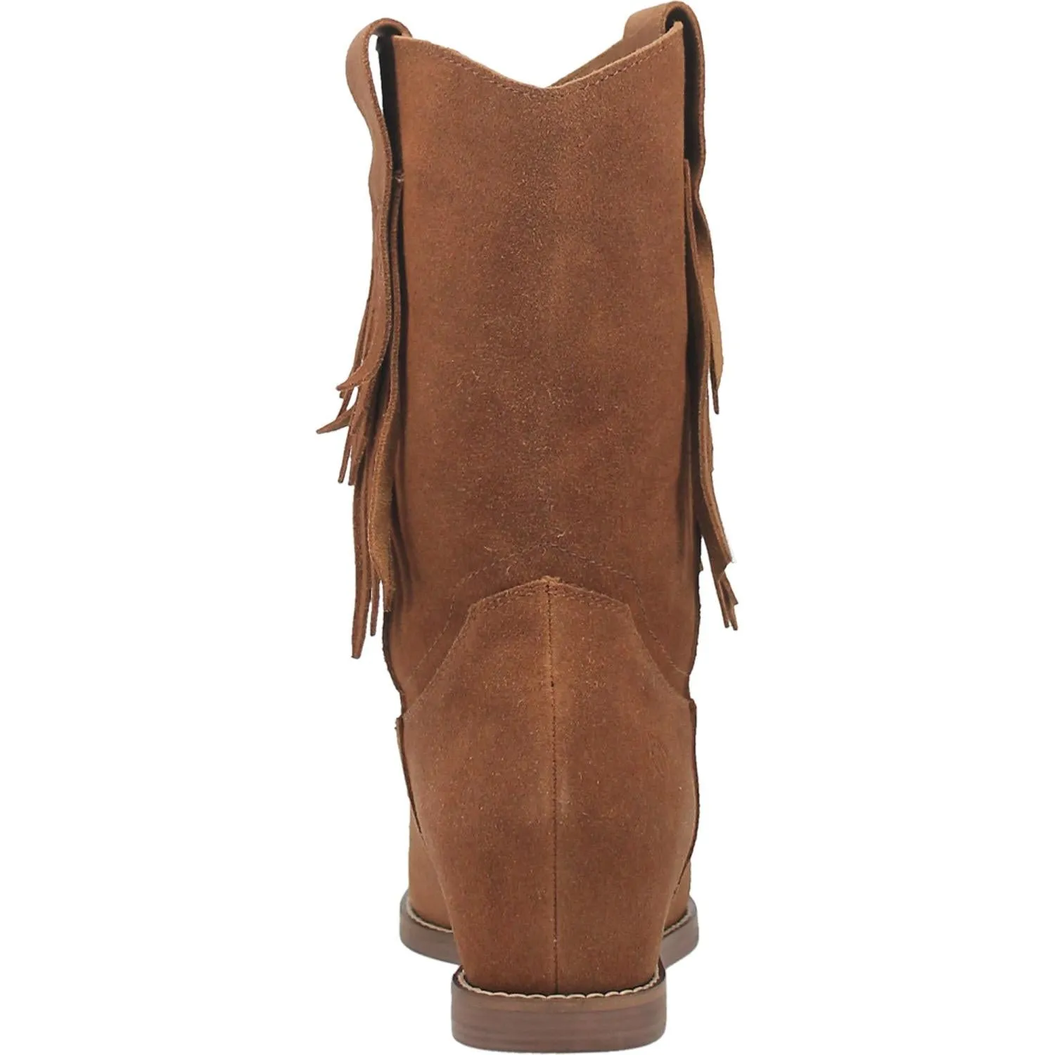 Kelsey Camel Suede Hidden Wedge Fringe Boots (DS)