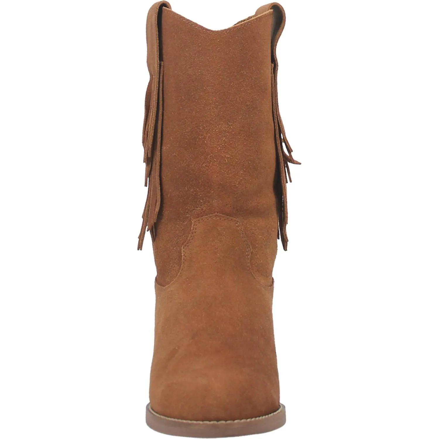 Kelsey Camel Suede Hidden Wedge Fringe Boots (DS)