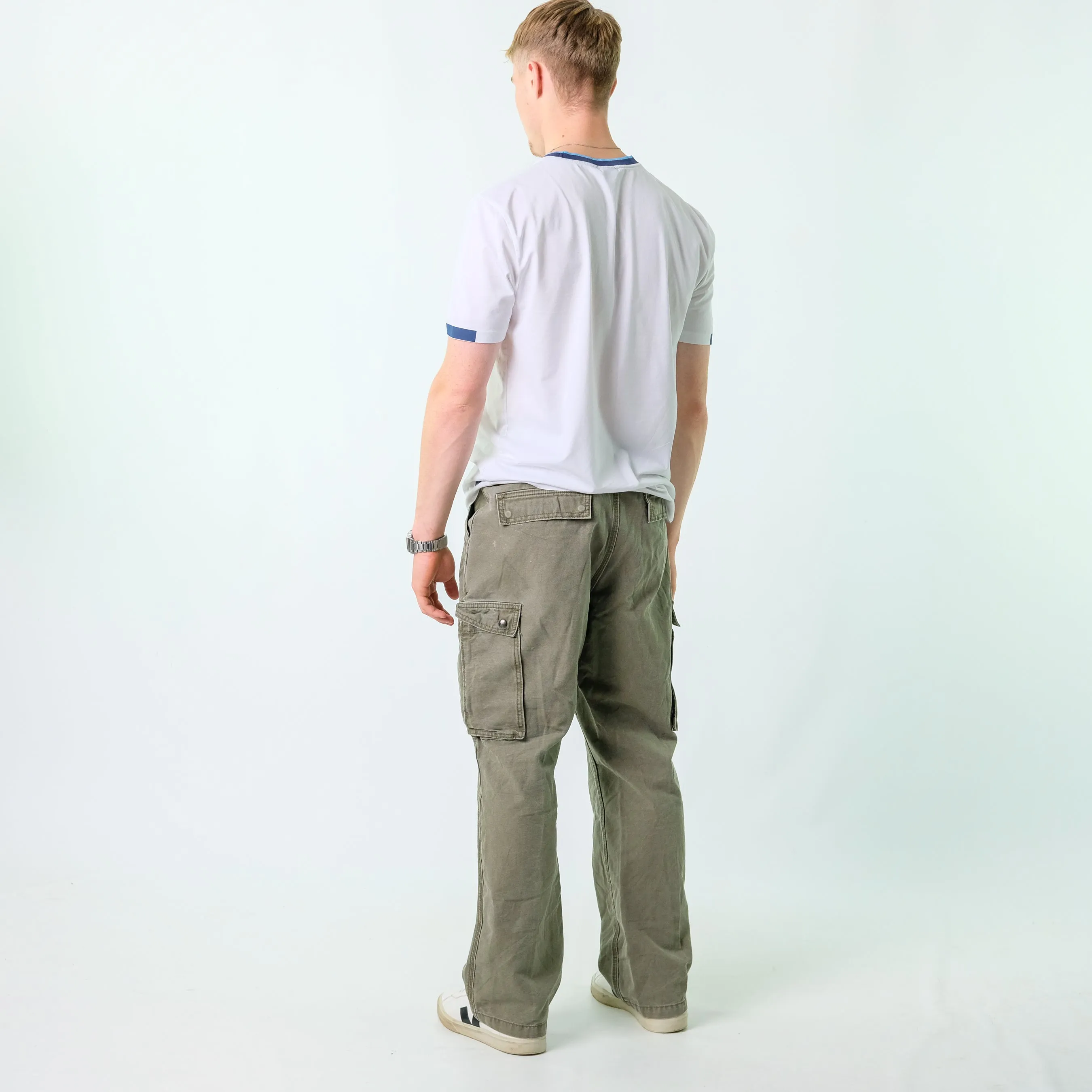 Khaki Green y2ks Carhartt Canvas Carpenter Jeans Baggy Pants (36x30)