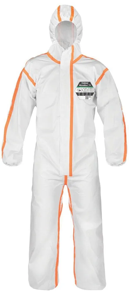 Lakeland Micromax® TS Type 4 EMNT428OE Coverall - elasticated hood, cuffs, waist and ankles - TGA Approved - White - S