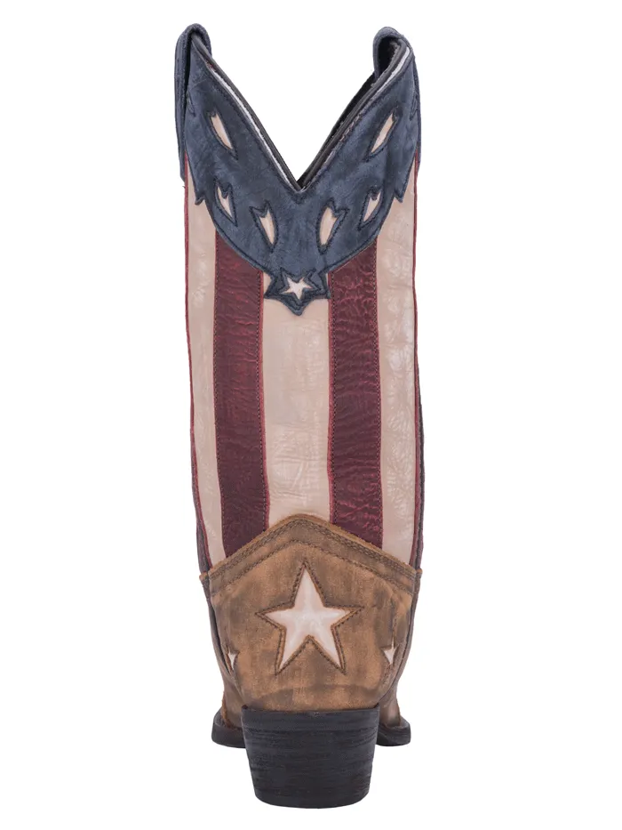 Laredo 52165 Womens Keyes Stars And Stripes Leather Boot Tan