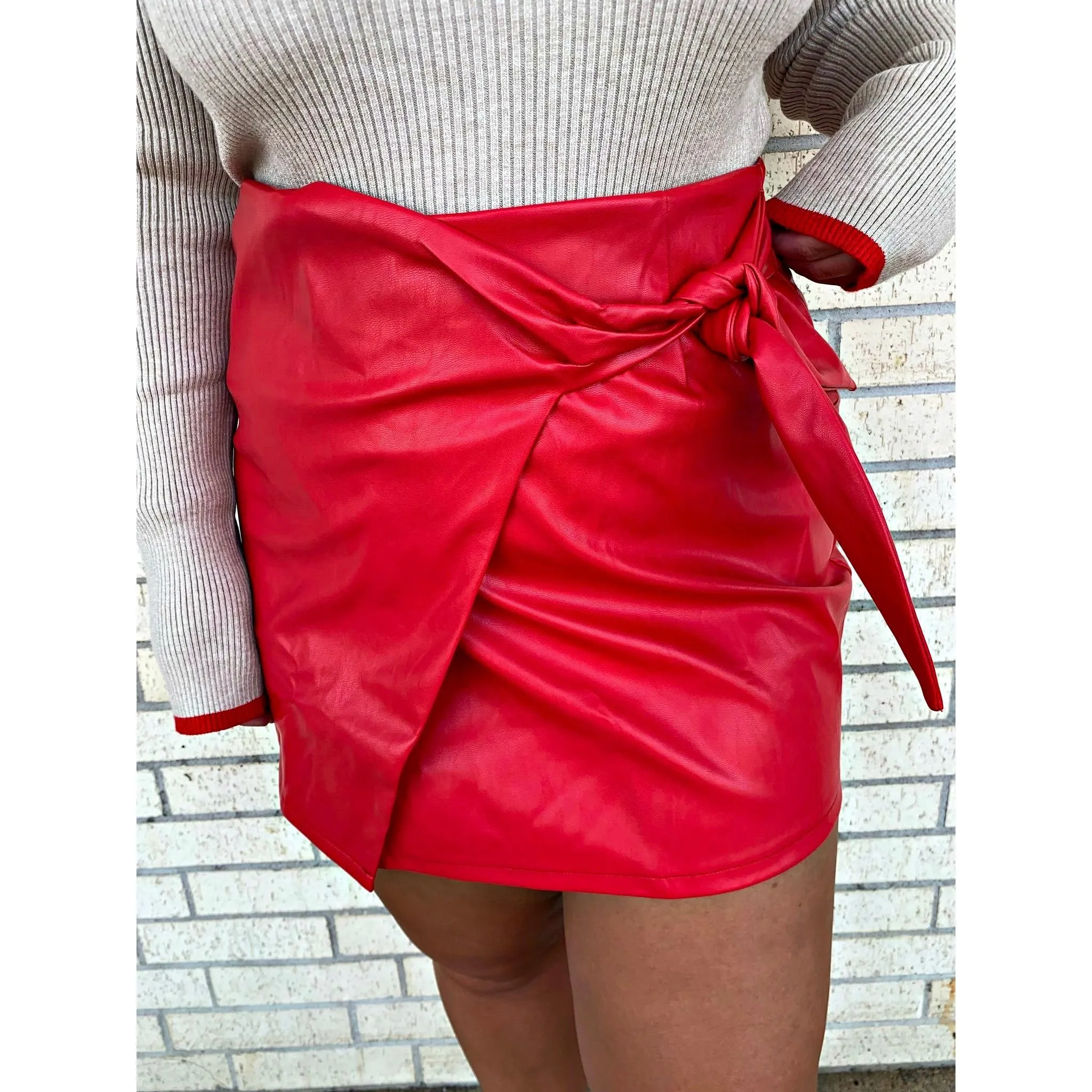 Layla Red Crossover Skort