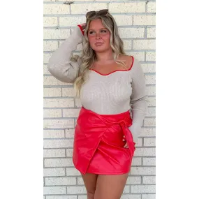 Layla Red Crossover Skort