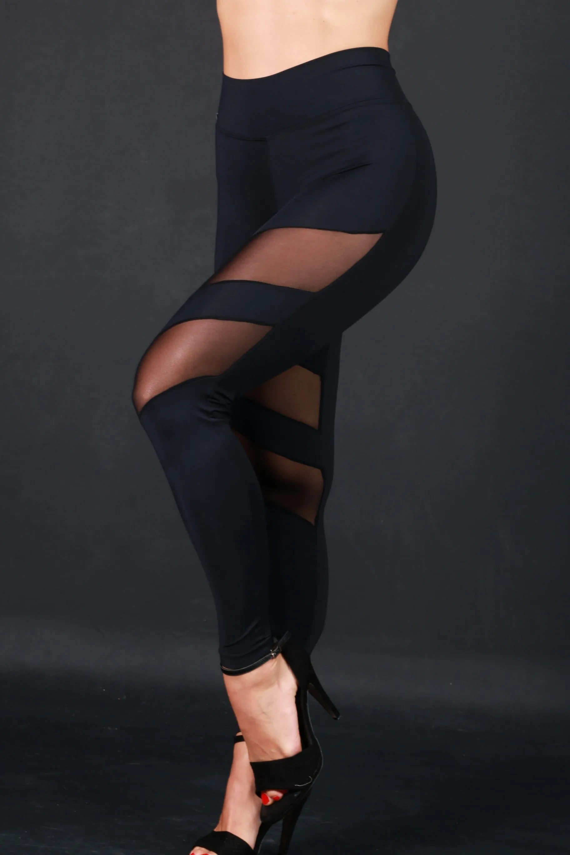 Leggings Supreme with net - Black