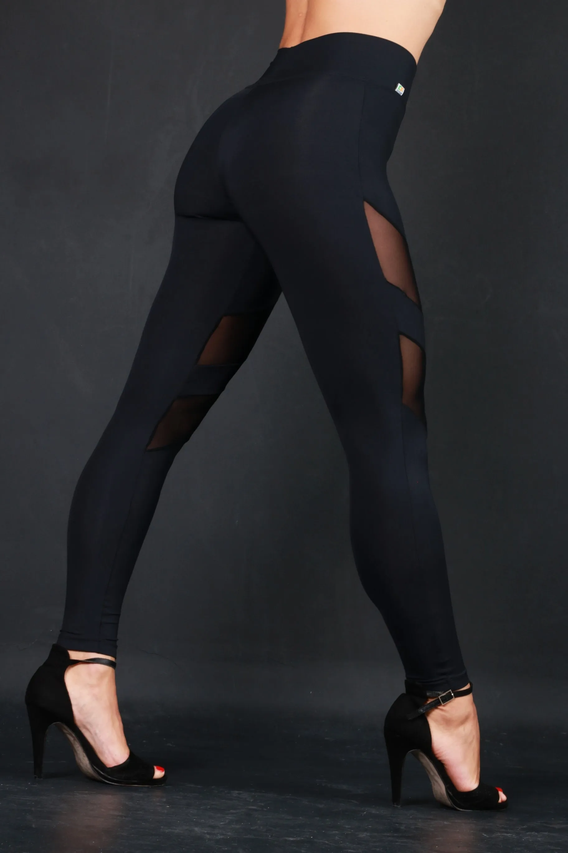 Leggings Supreme with net - Black