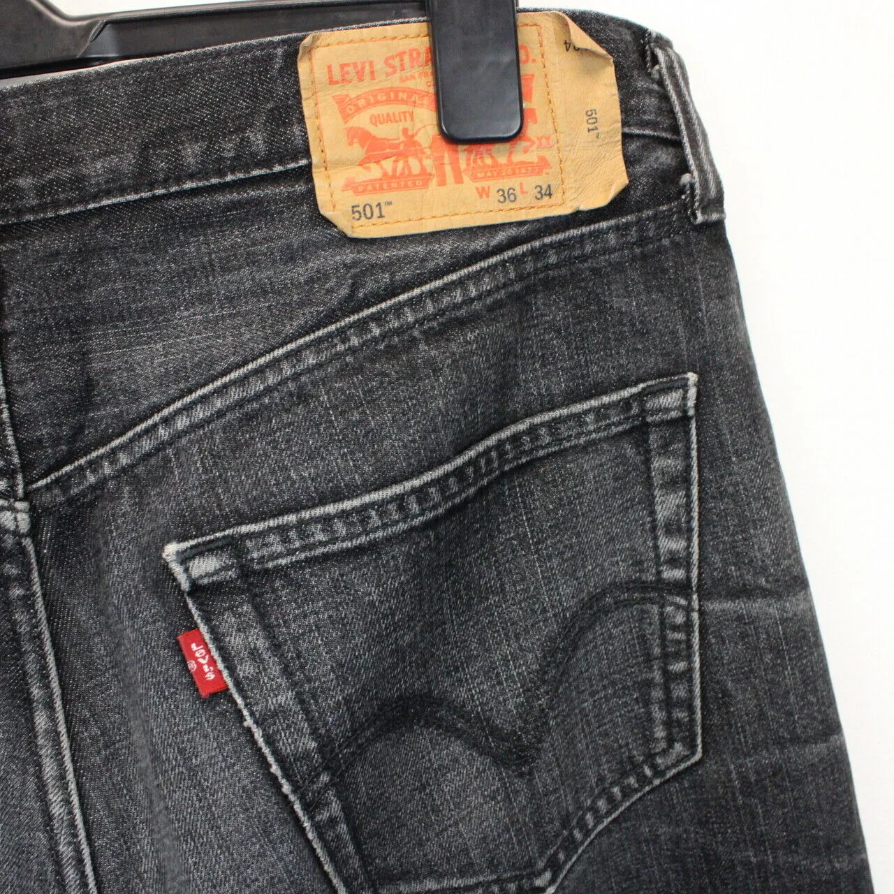 LEVIS 501 Jeans Black Charcoal | W38 L34