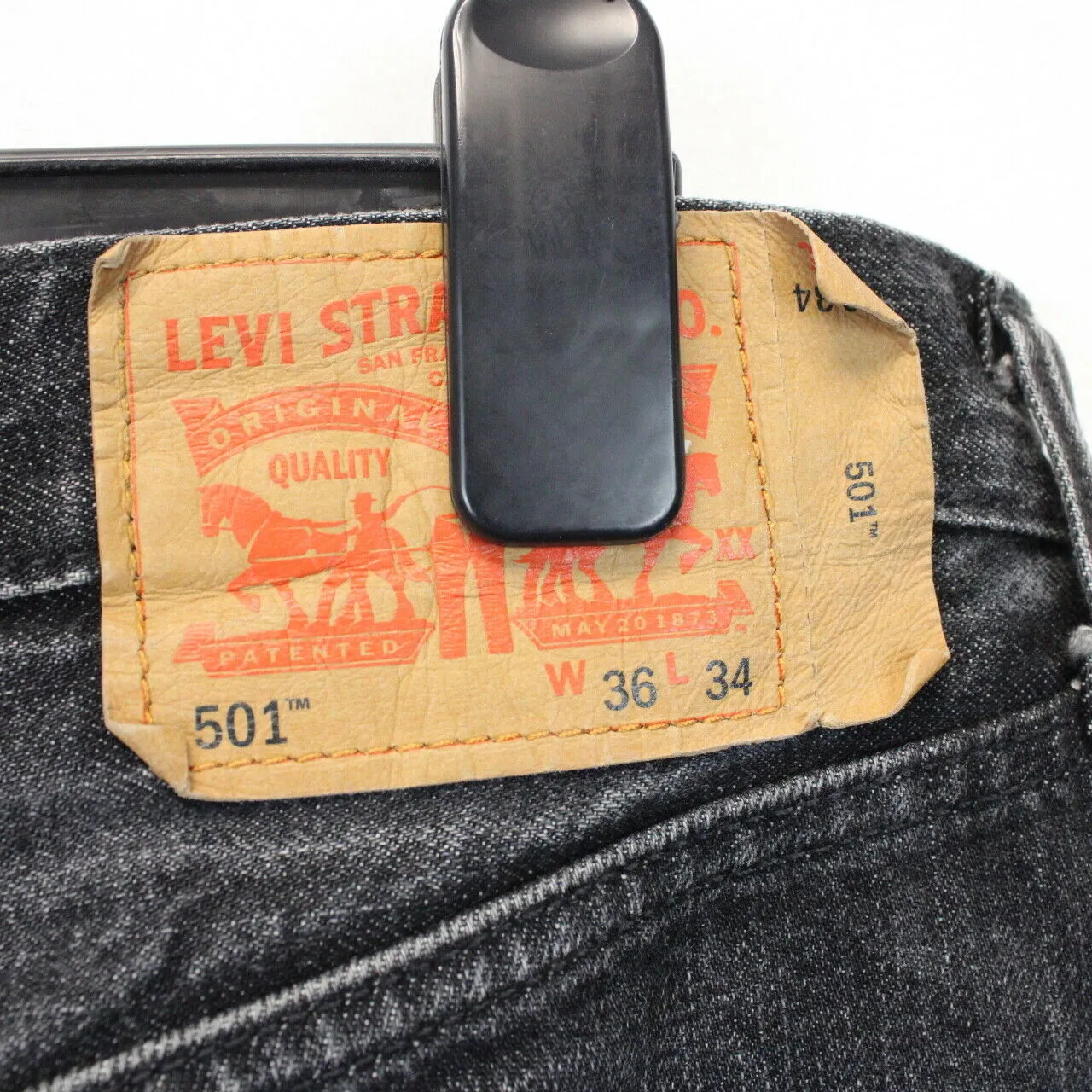 LEVIS 501 Jeans Black Charcoal | W38 L34