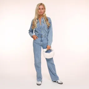 Lichtblauwe Denim LS - Jumpsuit