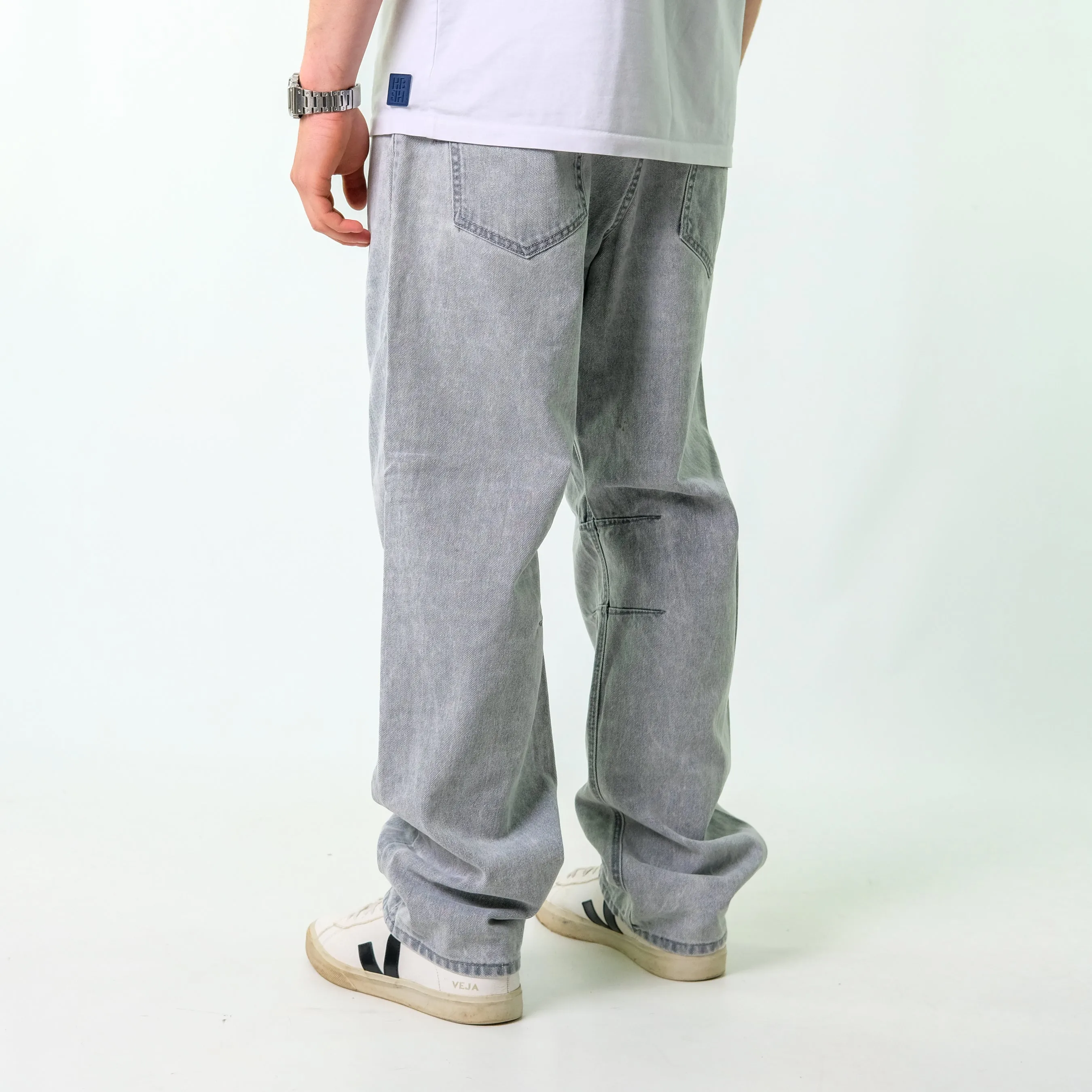 Light Grey y2ks Eight 732 Denim Hip Hop Jeans Baggy Pants (38x34)