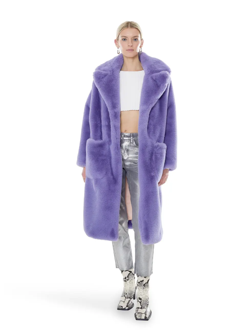 		Lily  Lavender Faux Fur Coat	