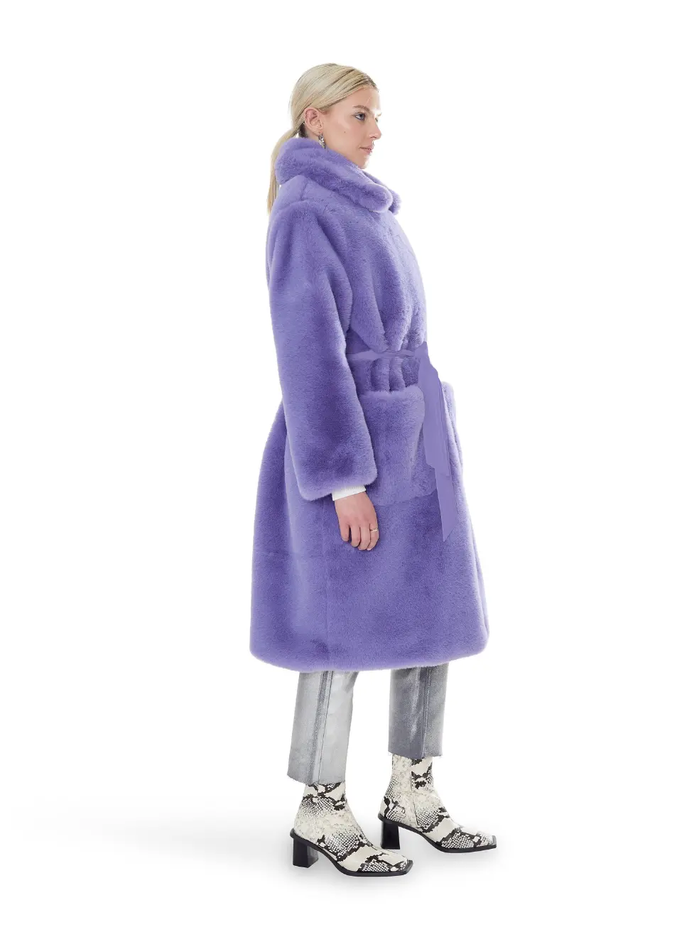 		Lily  Lavender Faux Fur Coat	