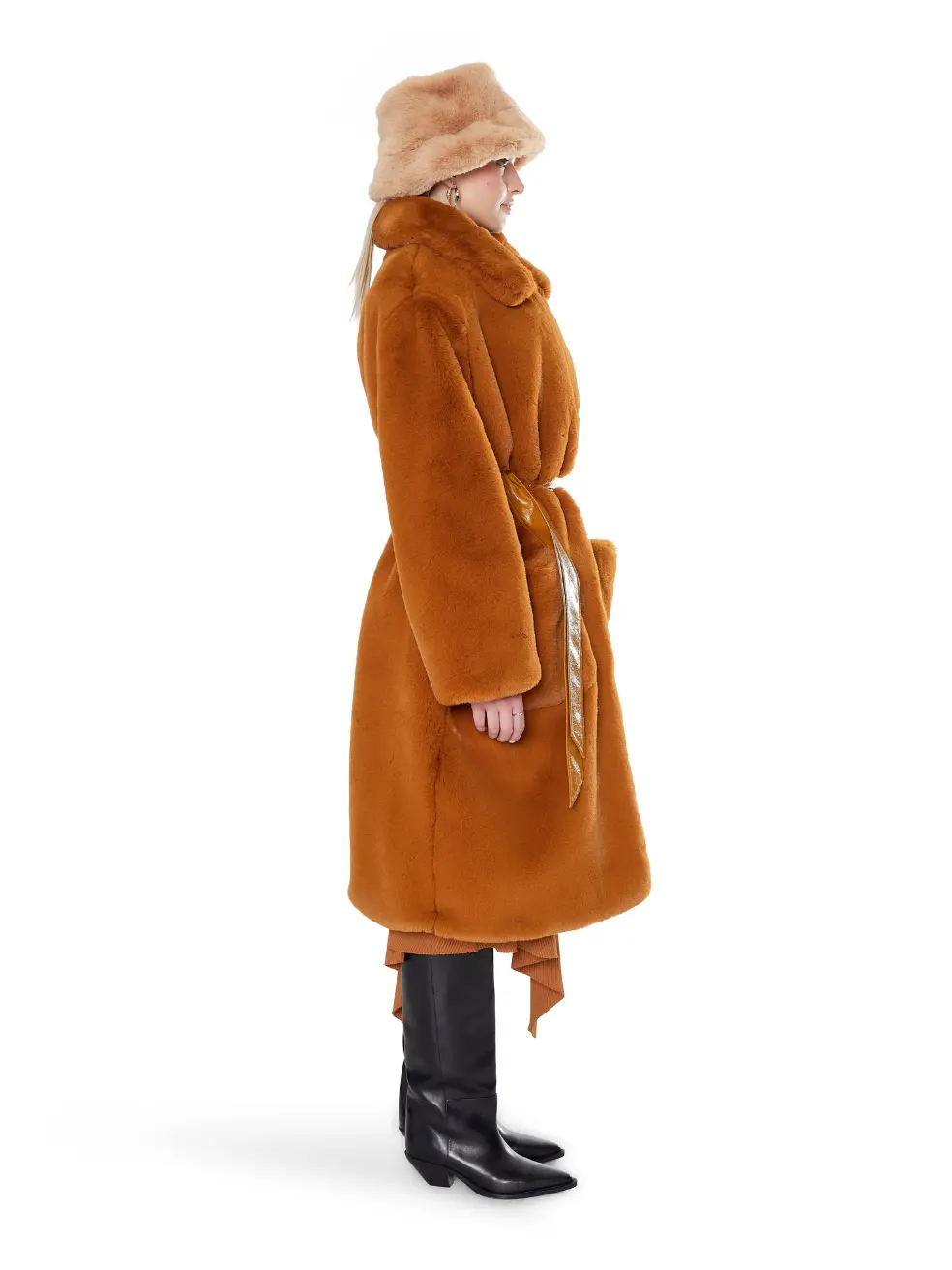 		Lily  Spice Faux Fur Coat	