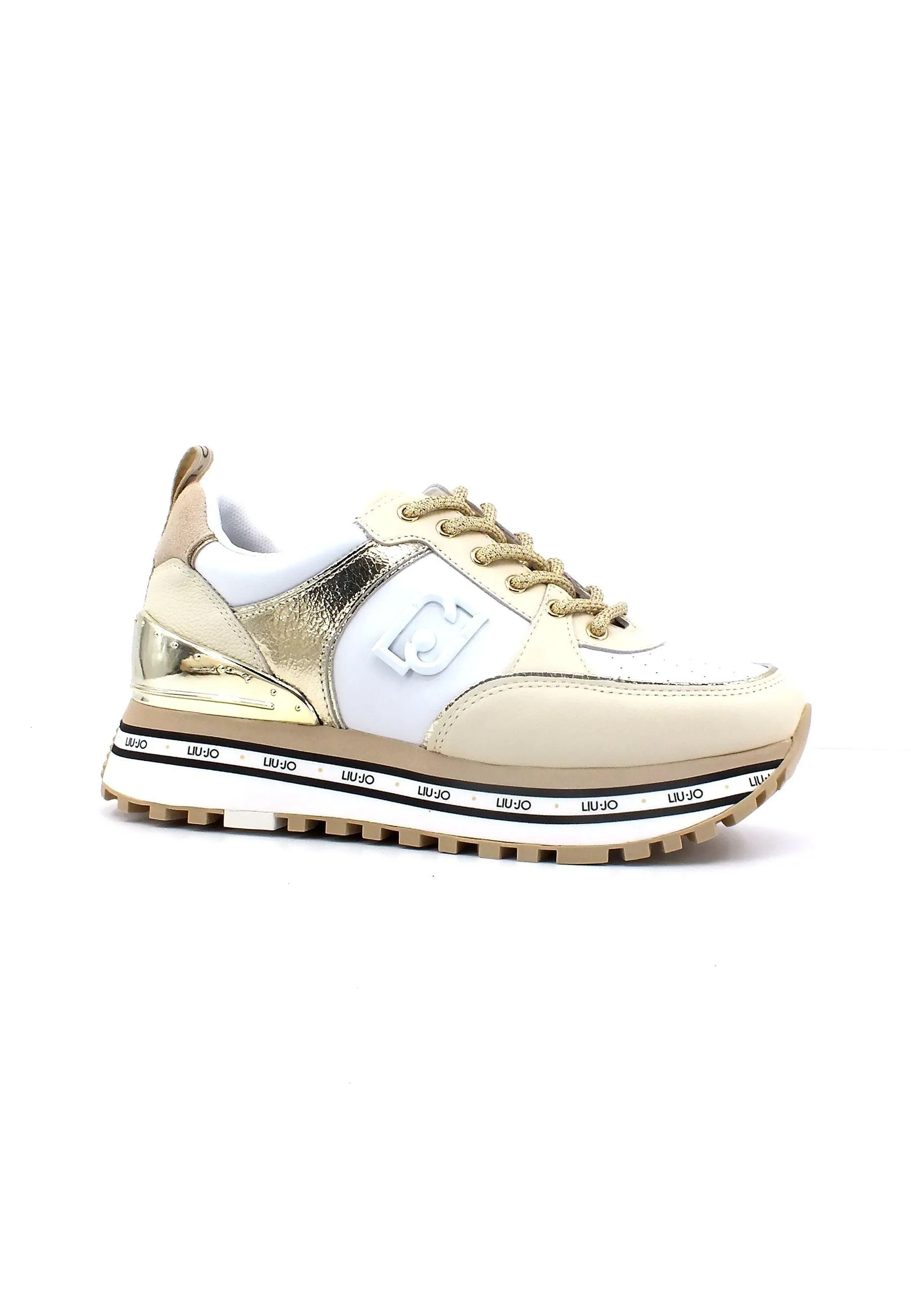 LIU JO Maxi Wonder 20 Sneaker White Light Gold BA3019PX334