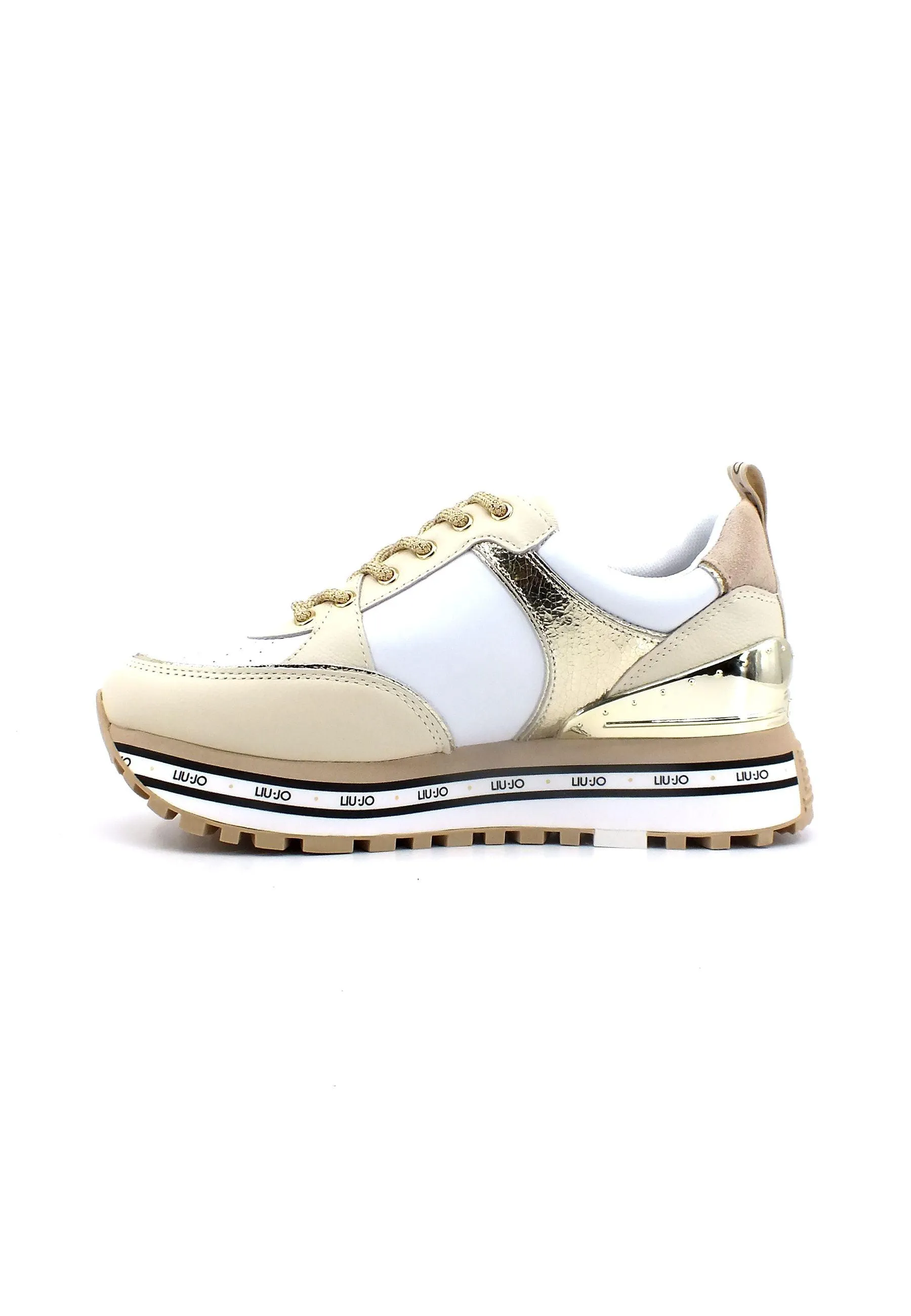 LIU JO Maxi Wonder 20 Sneaker White Light Gold BA3019PX334