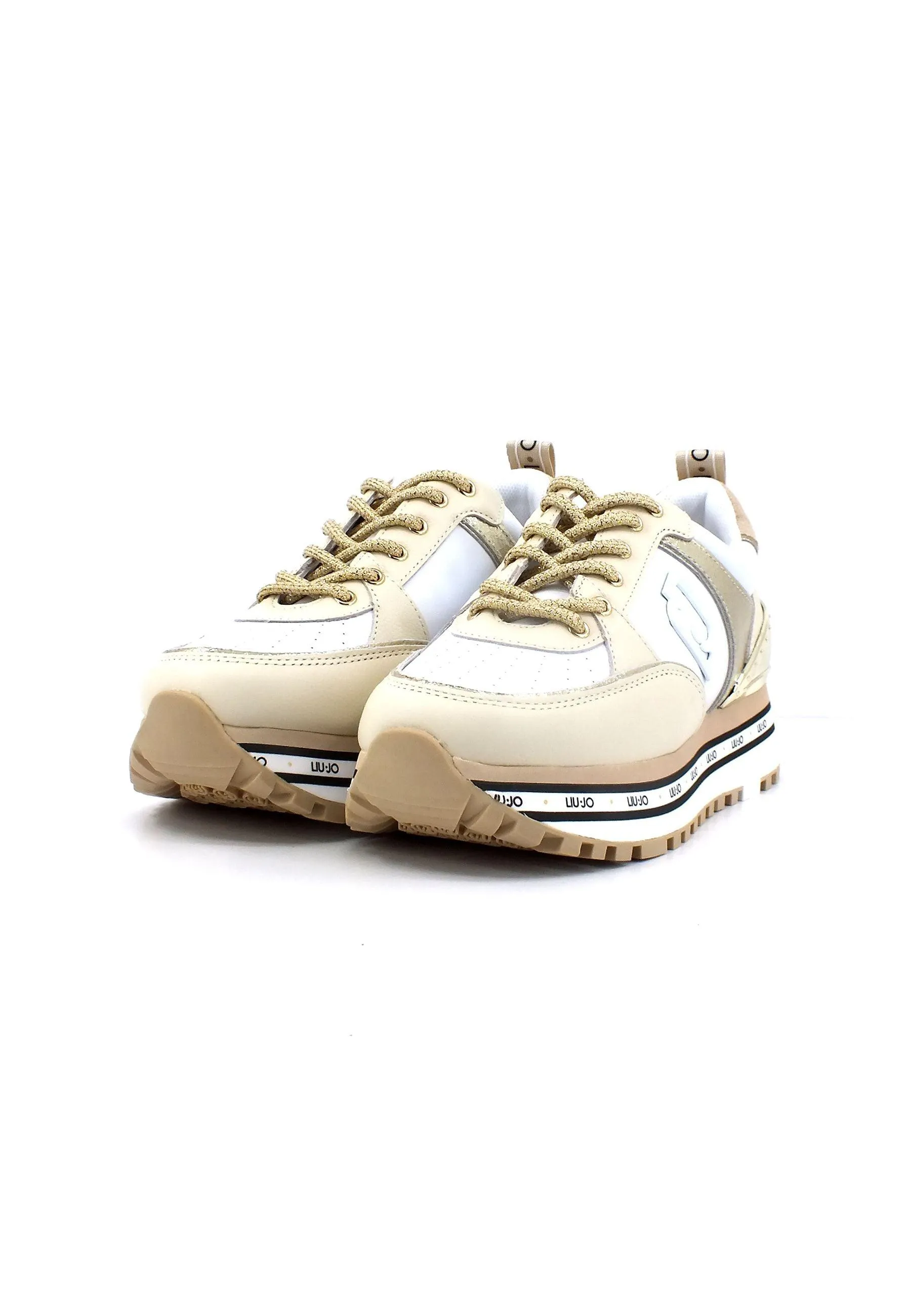 LIU JO Maxi Wonder 20 Sneaker White Light Gold BA3019PX334